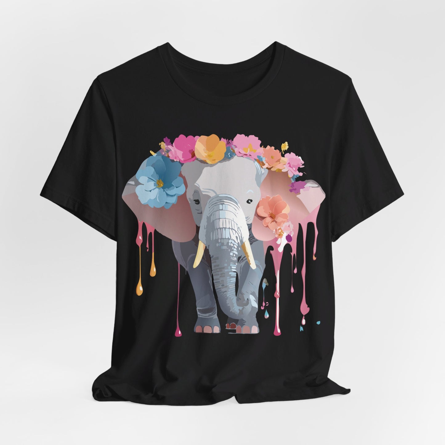 Natural Cotton Tee Shirt with Elephant Printify