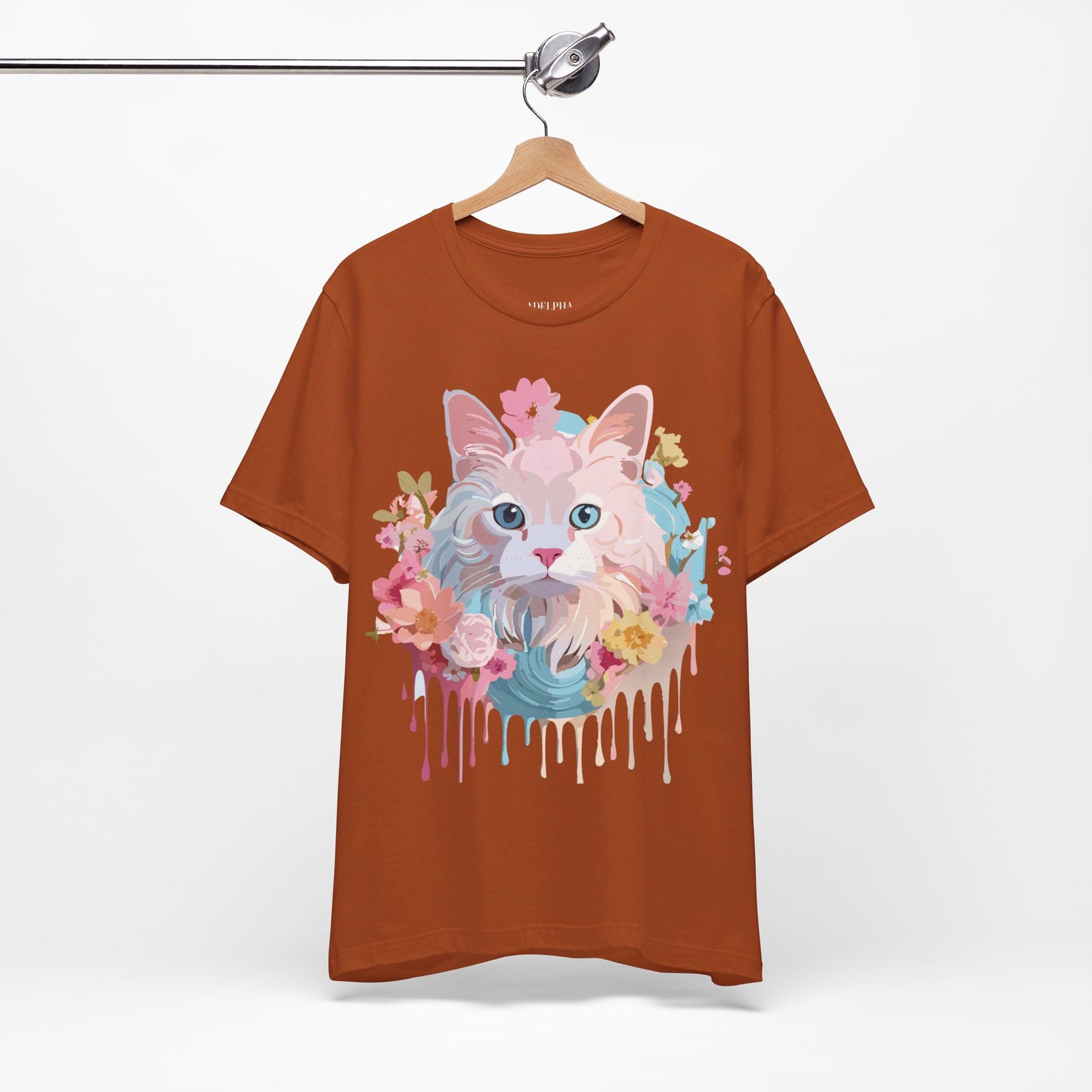 Natural Cotton Tee Shirt with Cat Printify