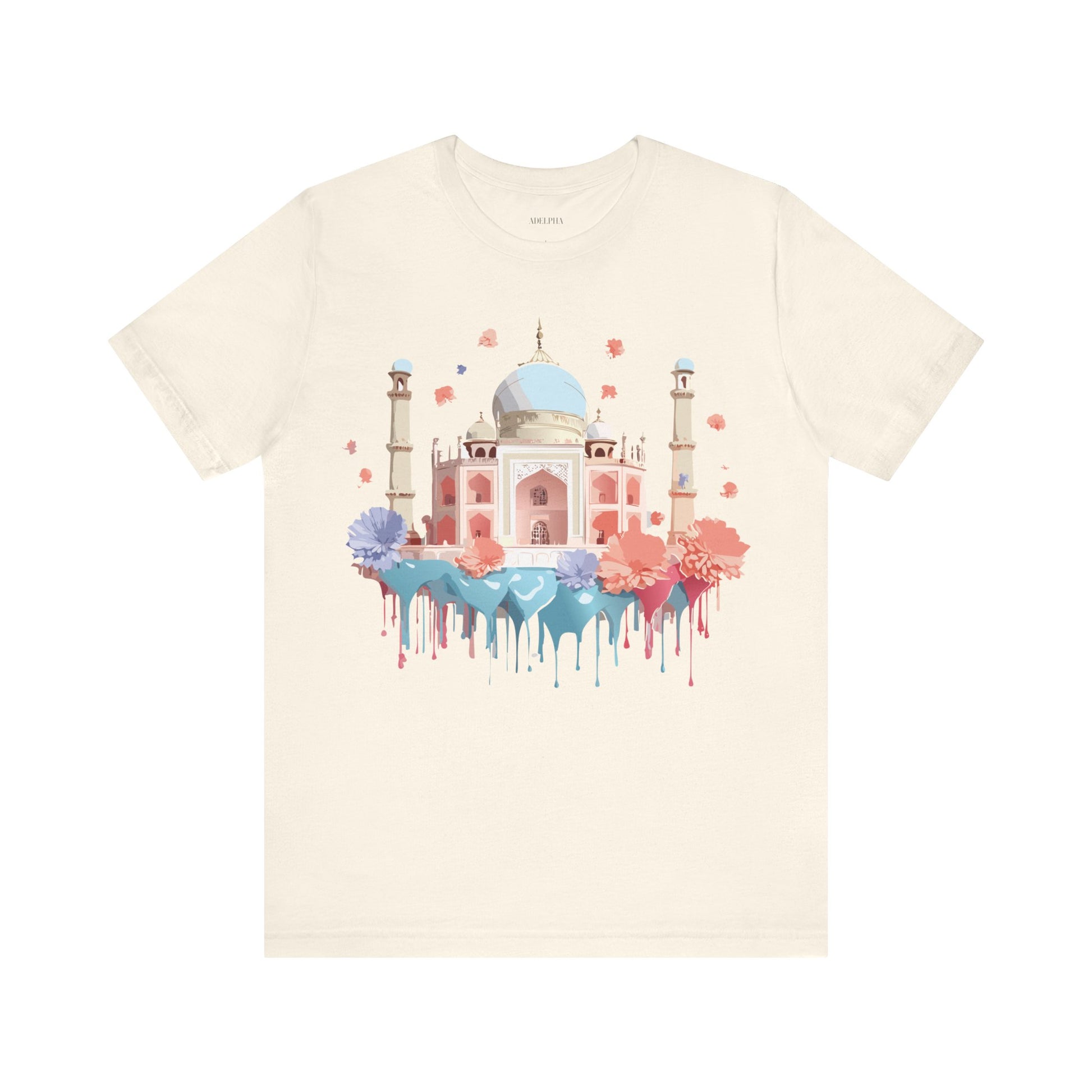 Natural Cotton Tee Shirt - Taj Mahal, India Printify