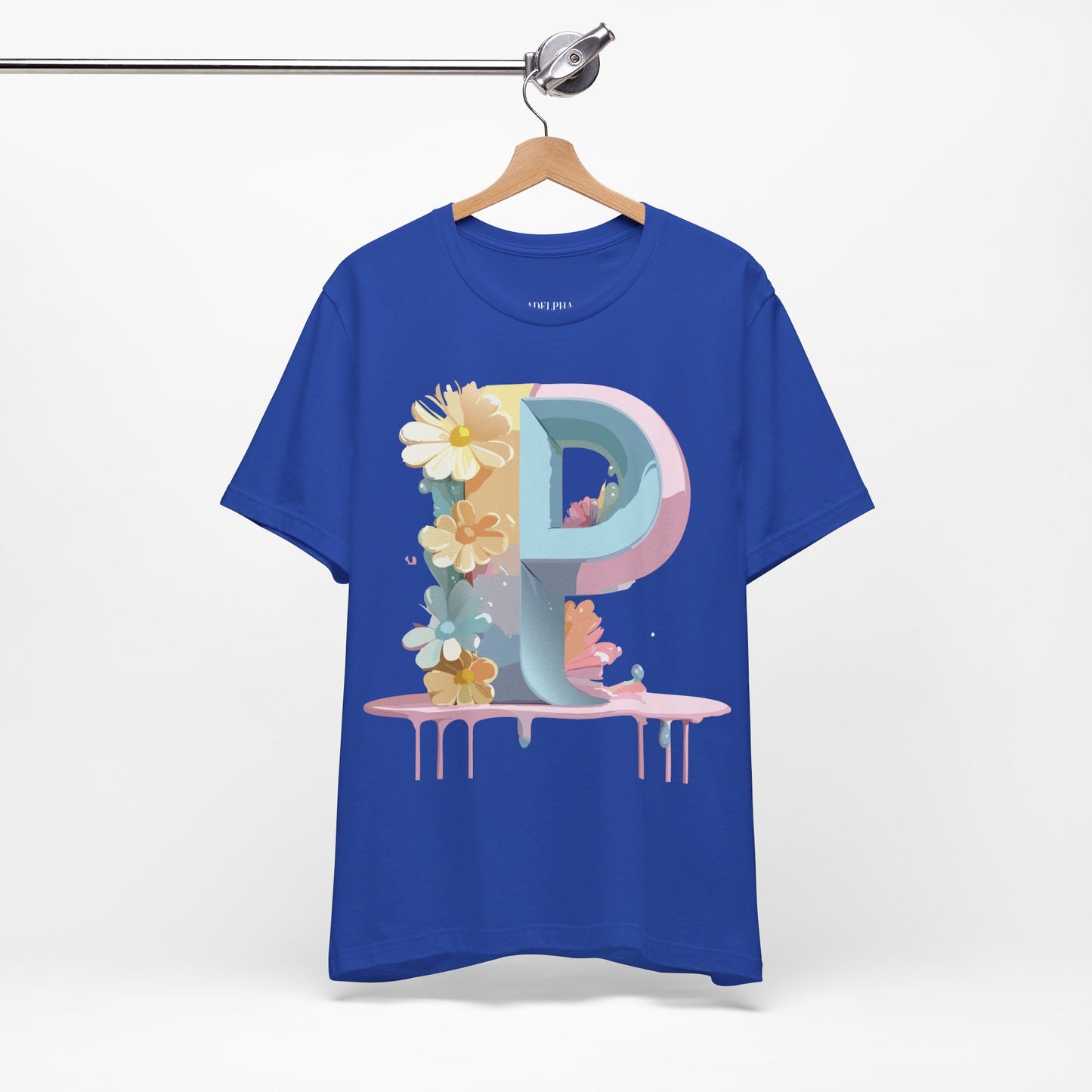 Natural Cotton Tee Shirt - Letters Collection - P Printify