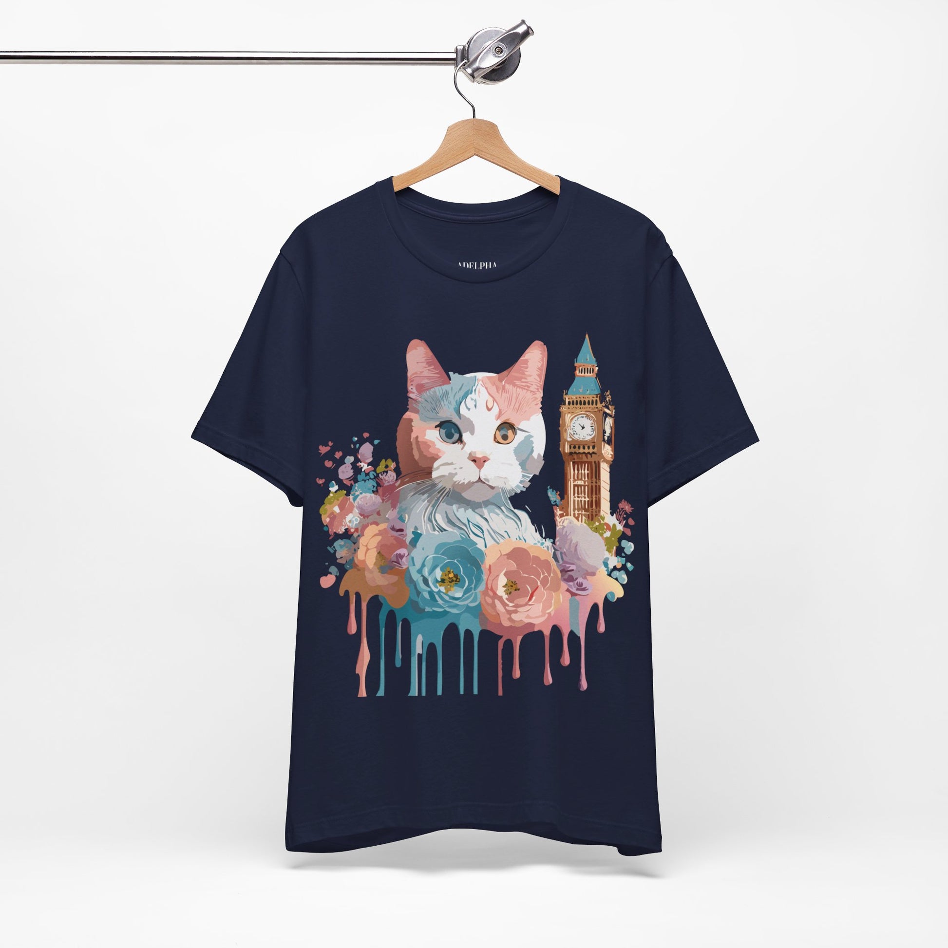 Natural Cotton Tee Shirt with Cat Printify