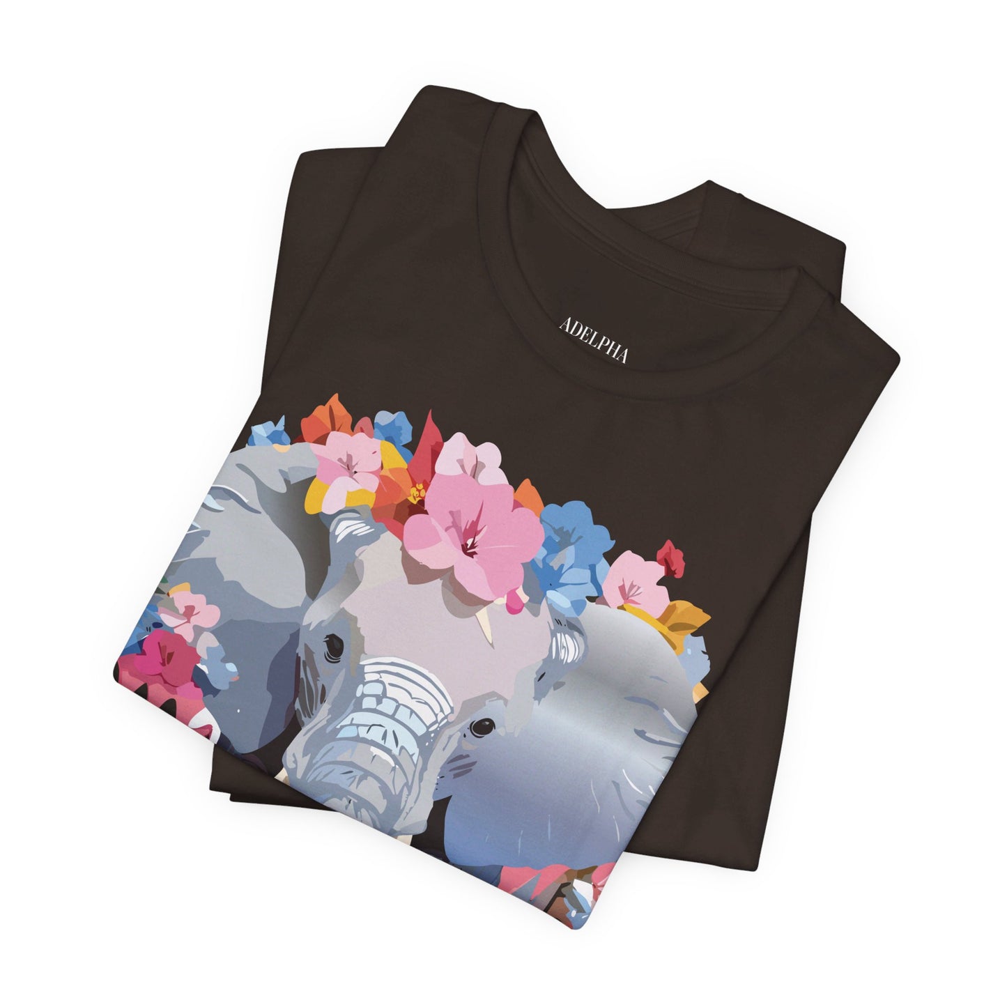 Natural Cotton Tee Shirt with Elephant Printify