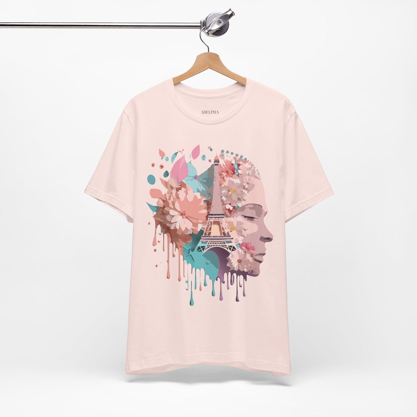 Natural Cotton Tee Shirt - Beautiful Places Collection - Paris Printify