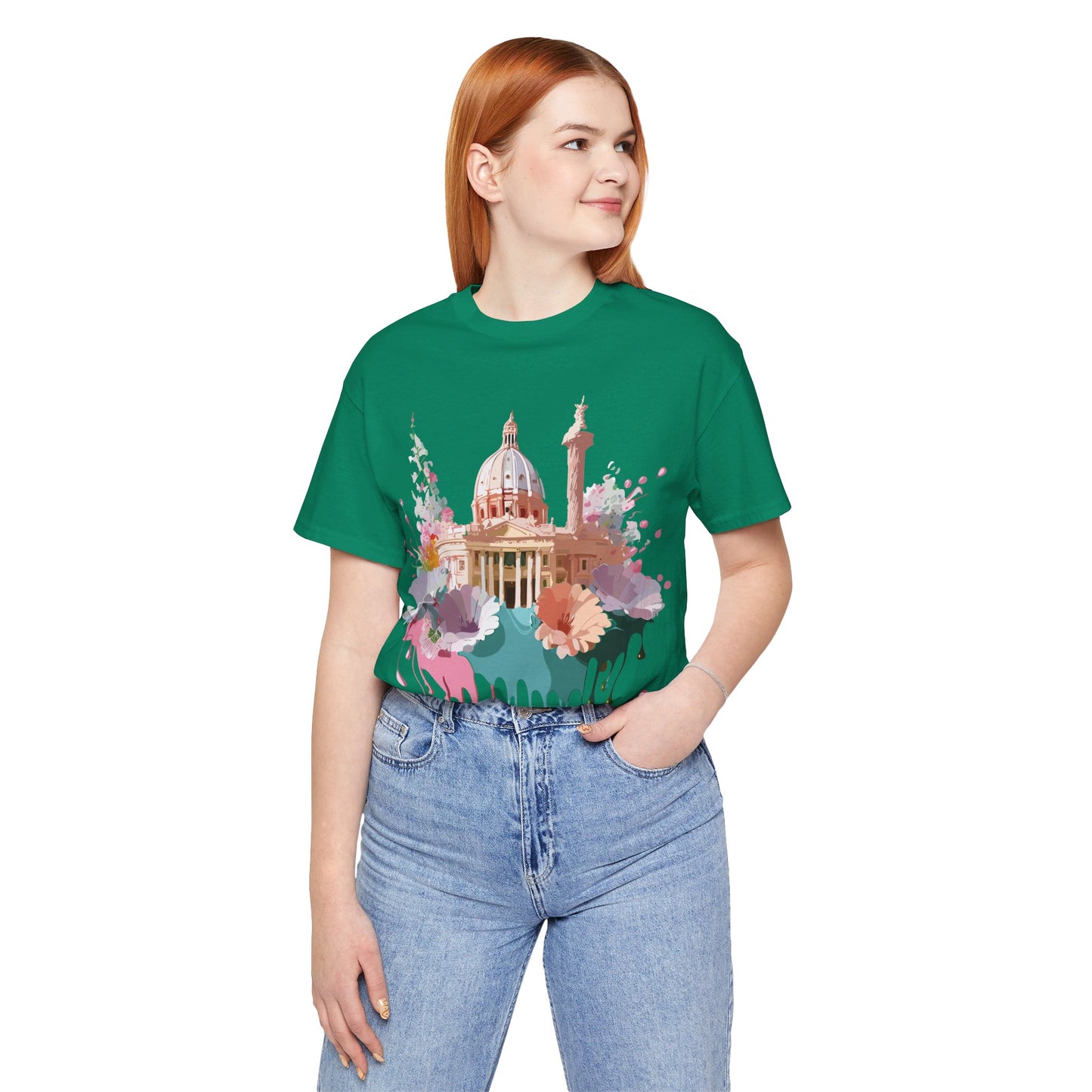 Natural Cotton Tee Shirt - Beautiful Places Collection - Rome Printify