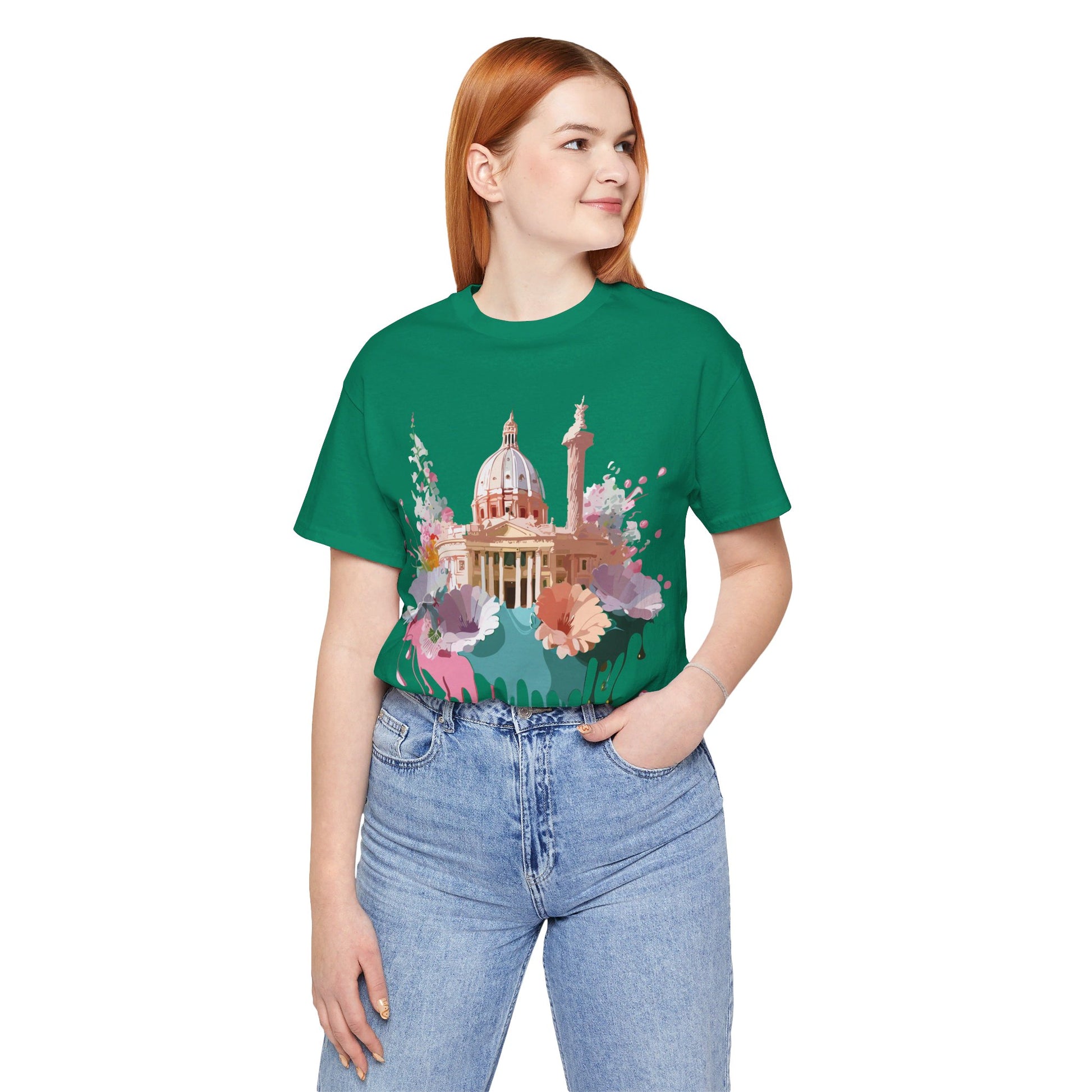 Natural Cotton Tee Shirt - Beautiful Places Collection - Rome Printify