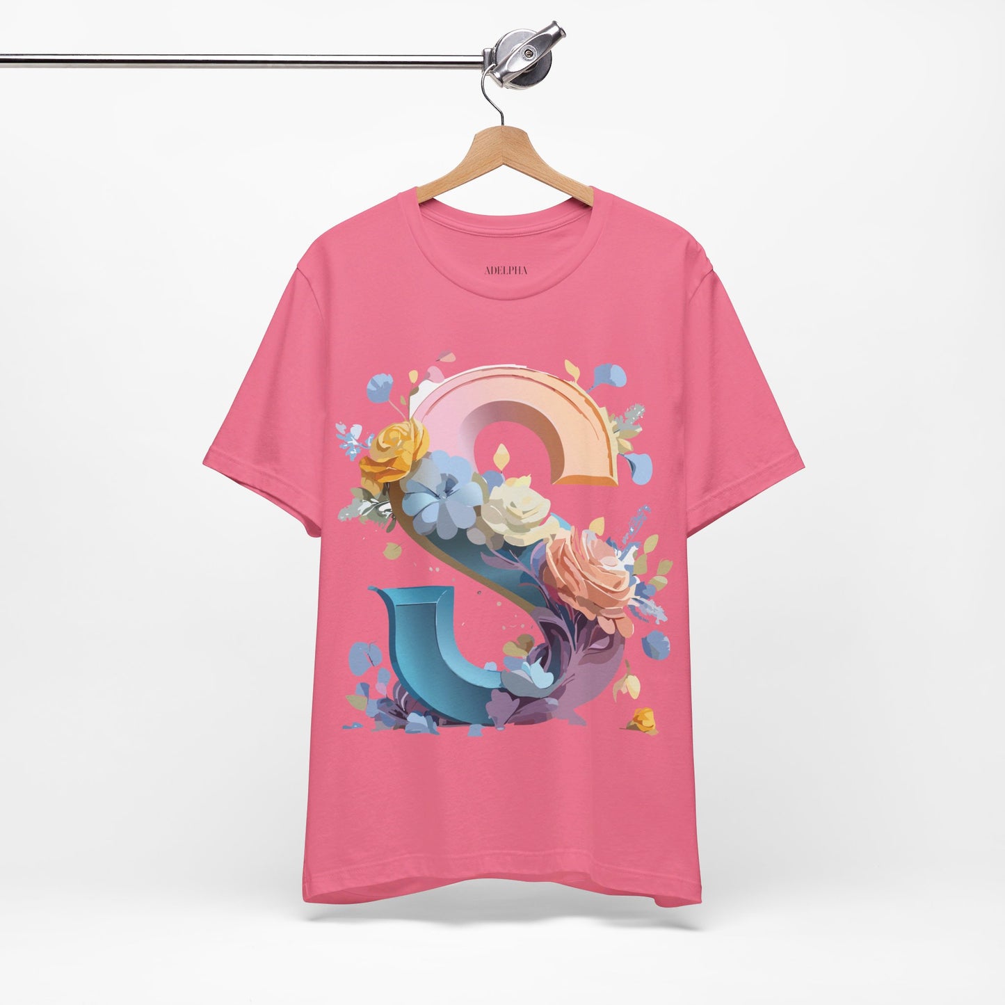 Natural Cotton Tee Shirt - Letters Collection - S Printify