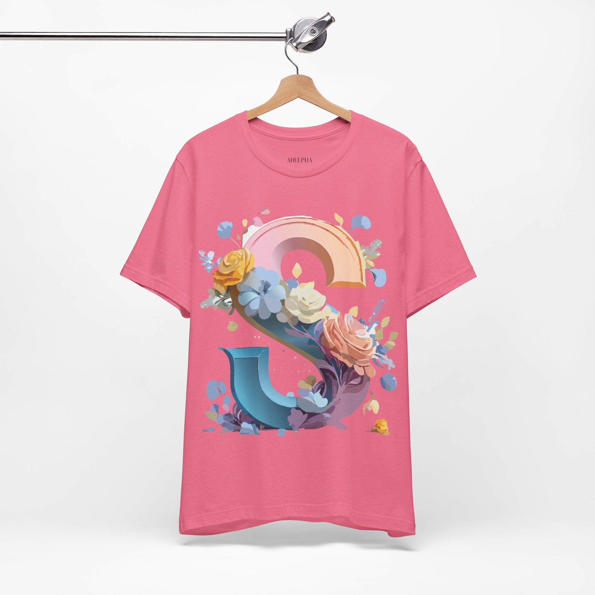Natural Cotton Tee Shirt - Letters Collection - S Printify