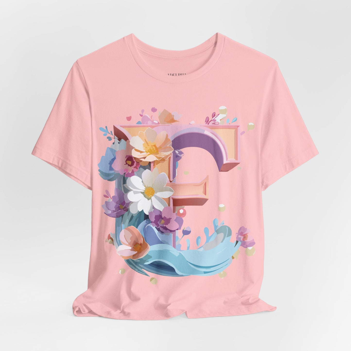 Natural Cotton Tee Shirt - Letters Collection - E Printify