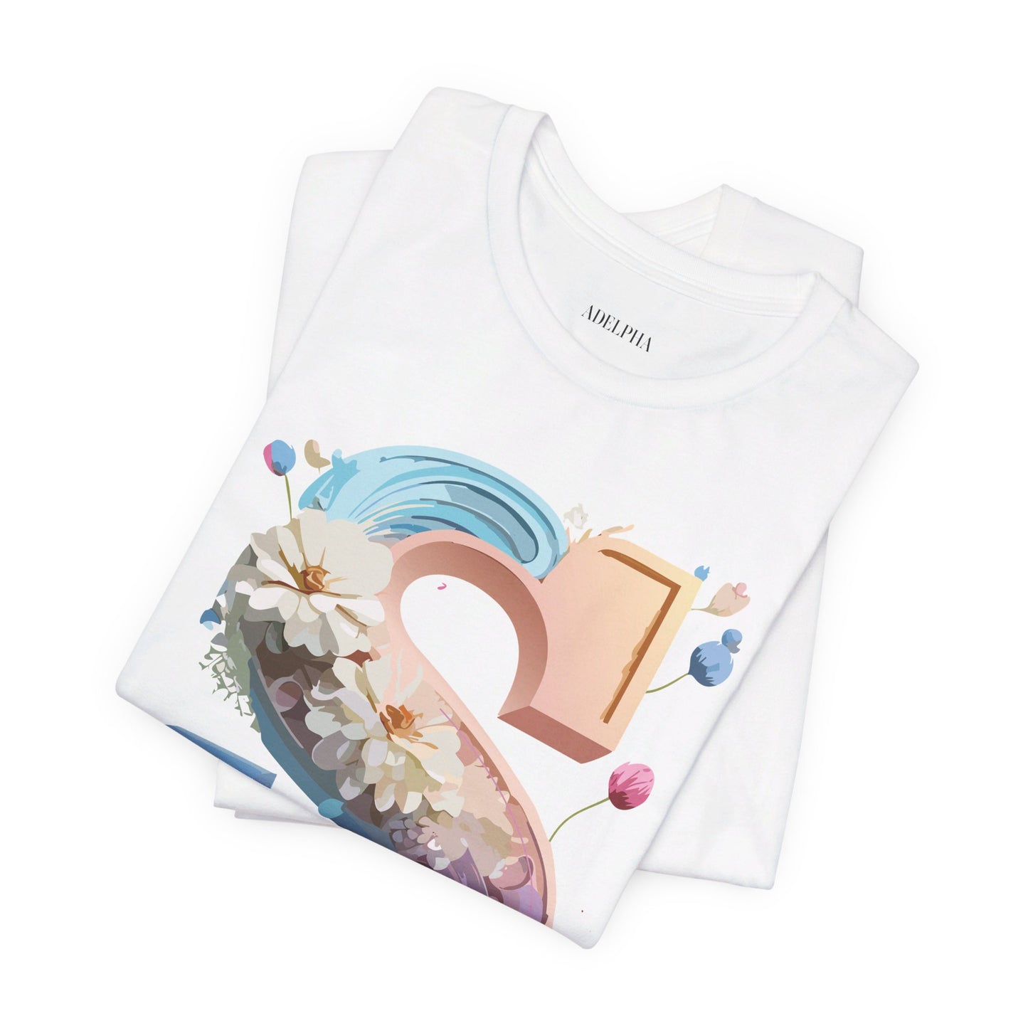Natural Cotton Tee Shirt - Letters Collection - S Printify