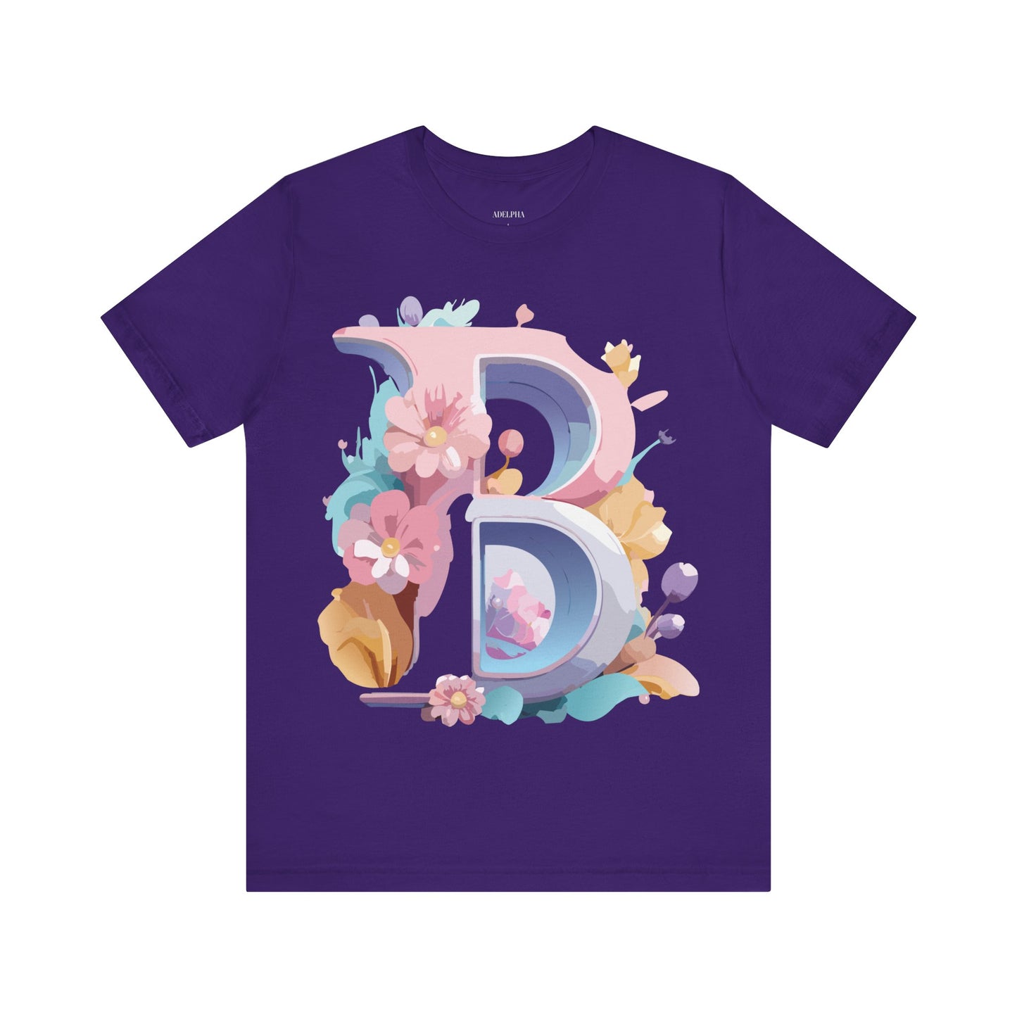 Natural Cotton Tee Shirt - Letters Collection - B Printify