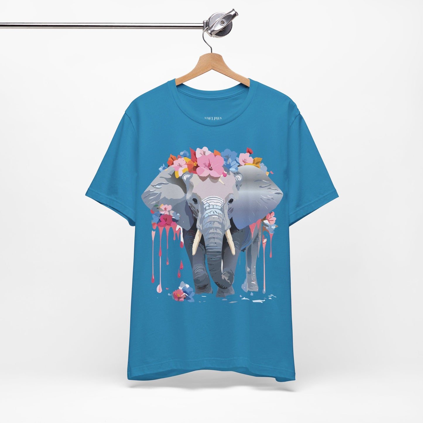 Natural Cotton Tee Shirt with Elephant Printify