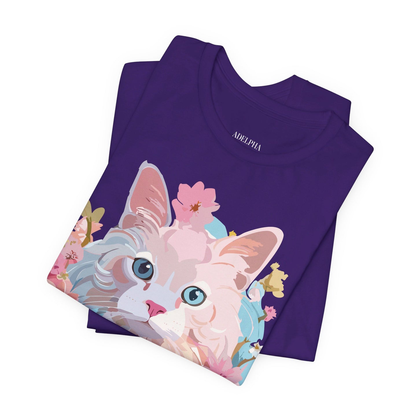 Natural Cotton Tee Shirt with Cat Printify