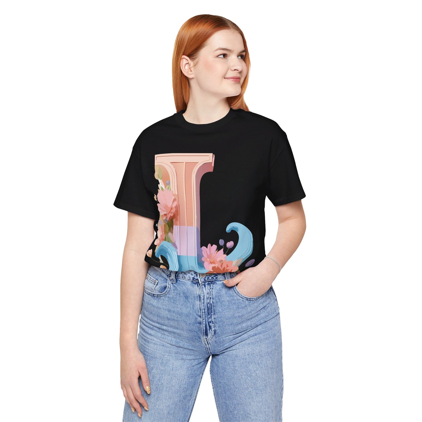 Natural Cotton Tee Shirt - Letters Collection - L Printify