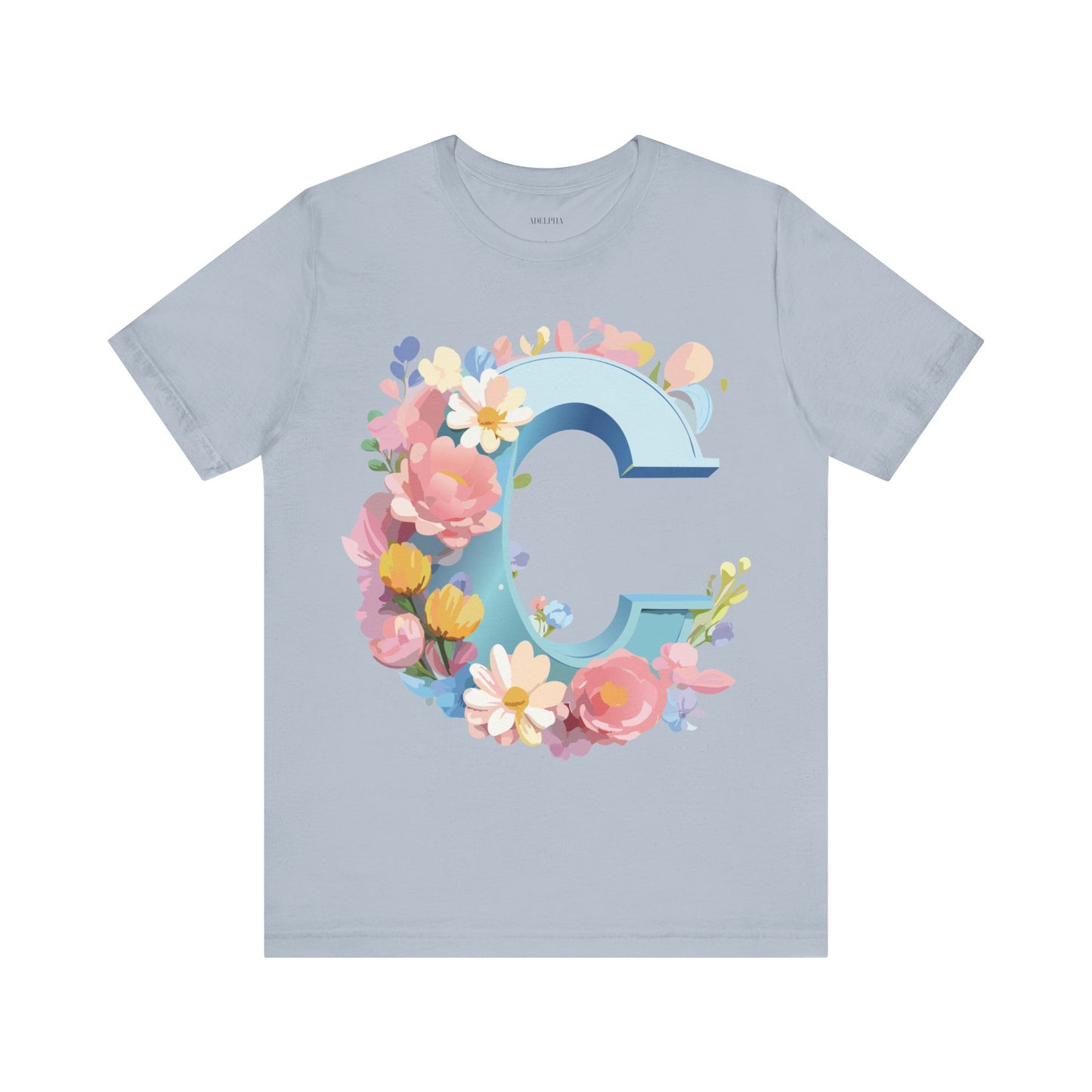 Natural Cotton Tee Shirt - Letters Collection - C Printify