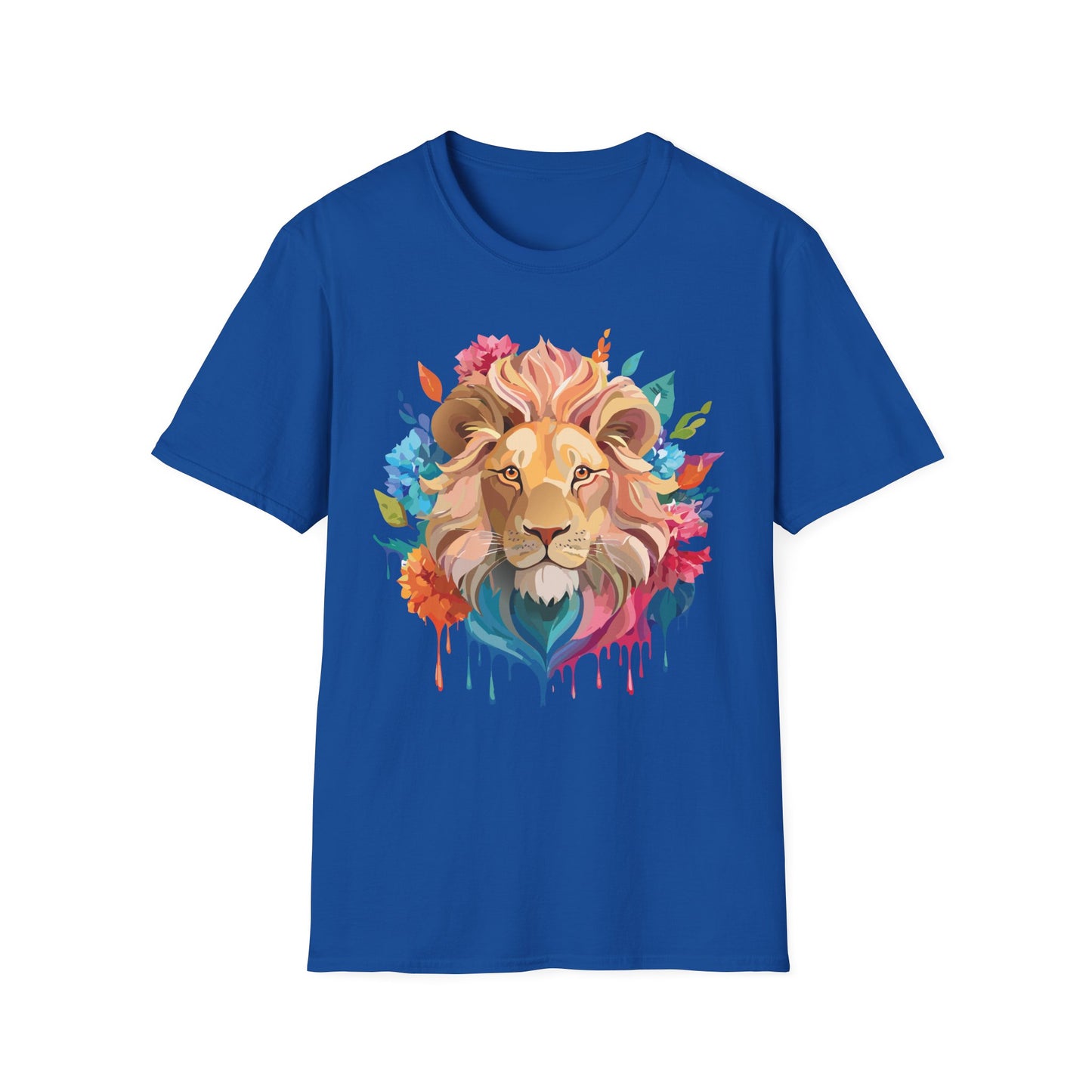 Lion Shirt, Shirt with Lion, Floral Lion Tee, Shirt with Animals