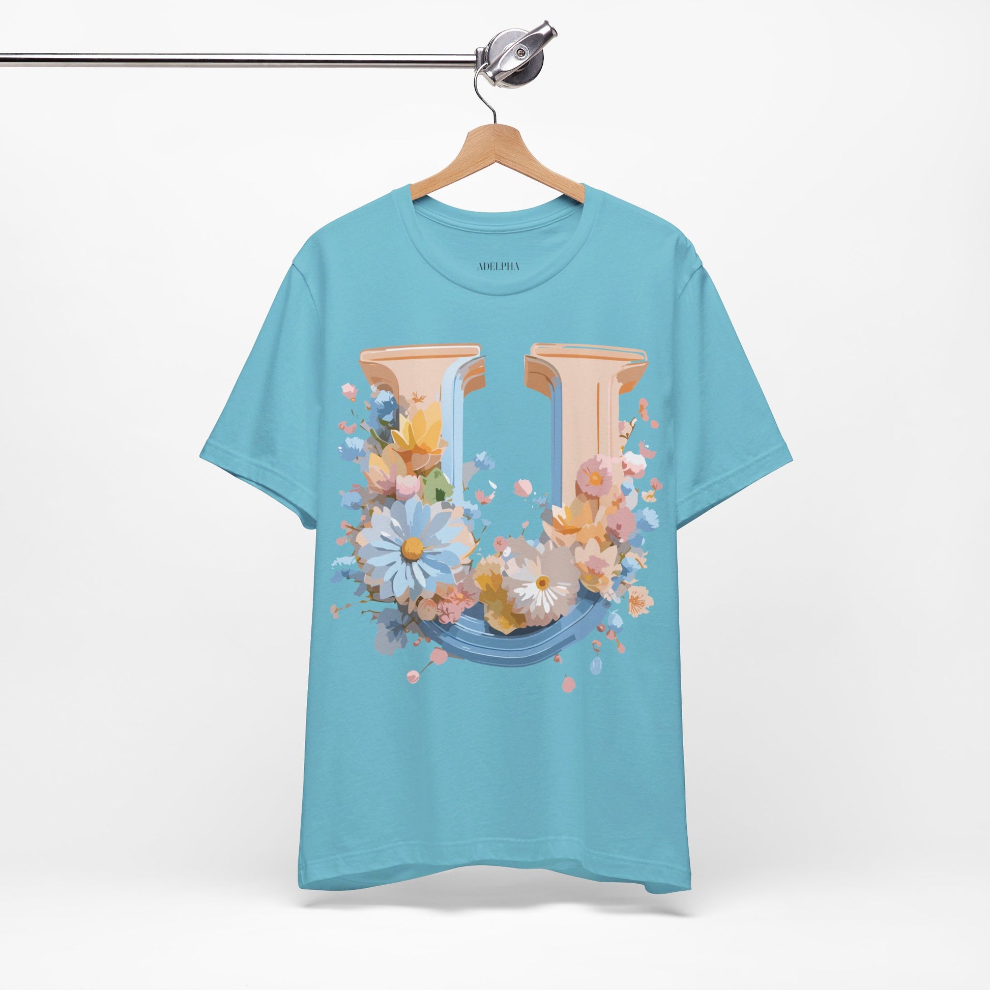 Natural Cotton Tee Shirt - Letters Collection - U Printify