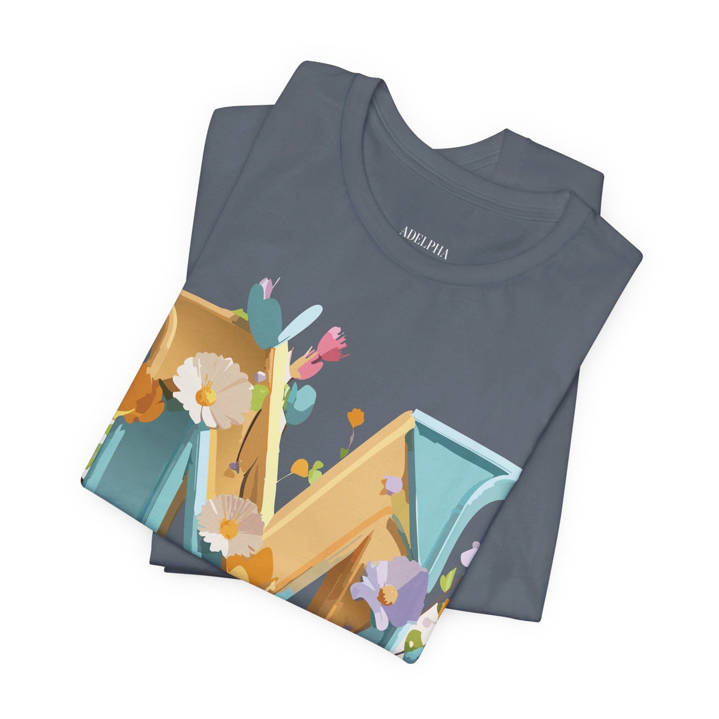 Natural Cotton Tee Shirt - Letters Collection - M Printify