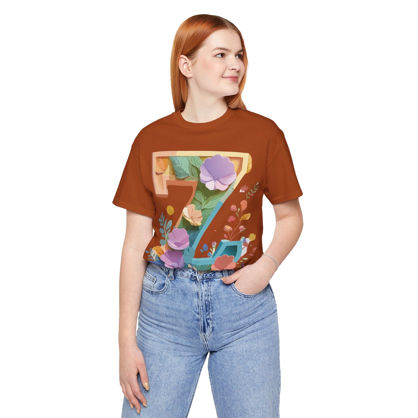 Natural Cotton Tee Shirt - Letters Collection - Z Printify