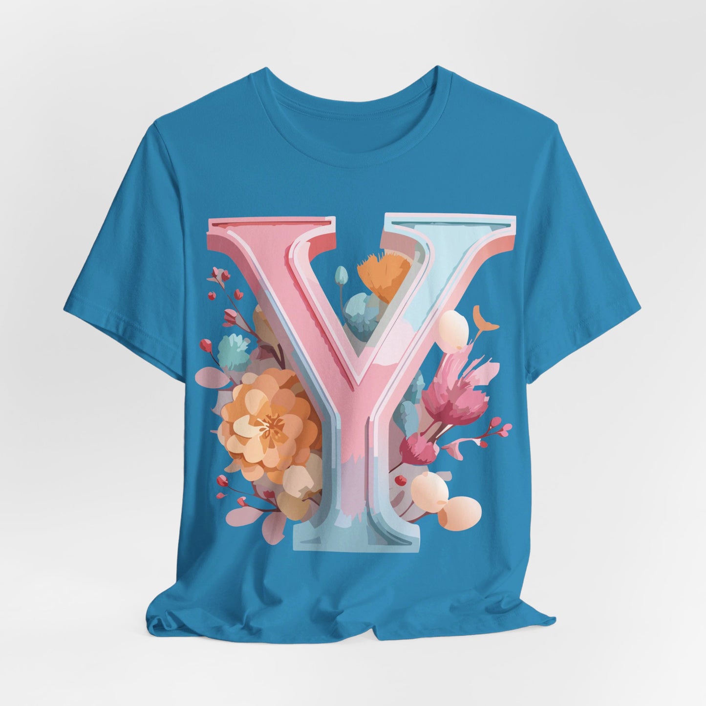 Natural Cotton Tee Shirt - Letters Collection - Y Printify