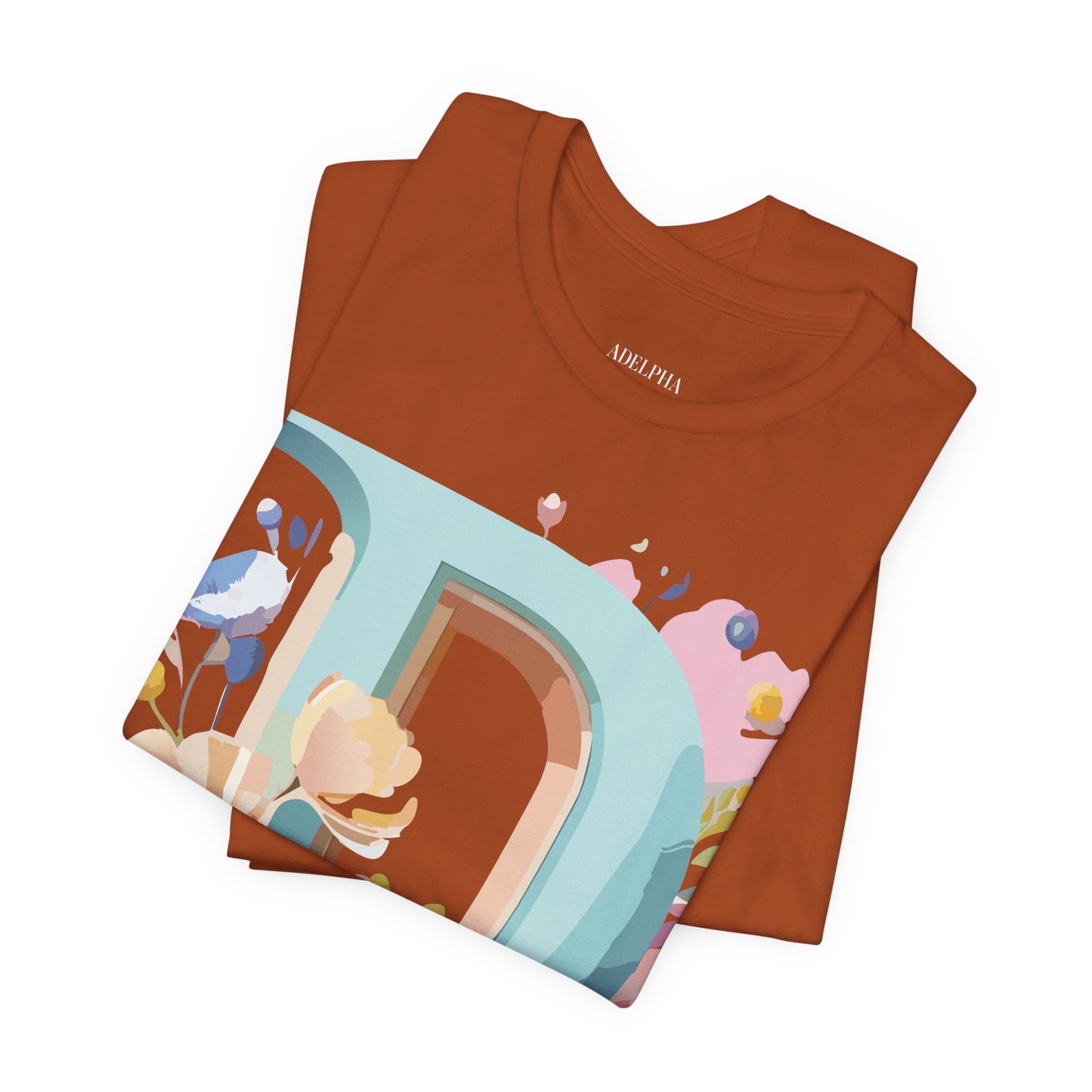 Natural Cotton Tee Shirt - Letters Collection - D Printify