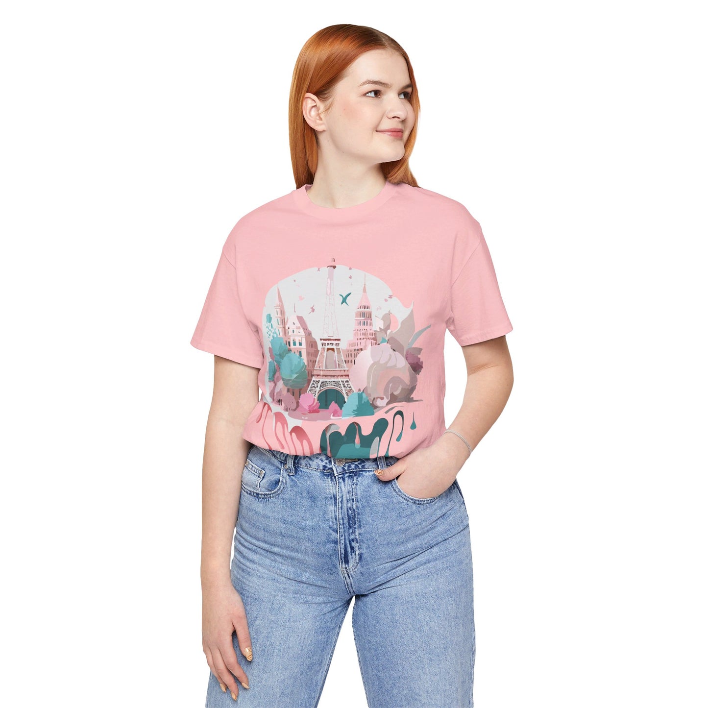 Natural Cotton Tee Shirt - Beautiful Places Collection - Paris Printify