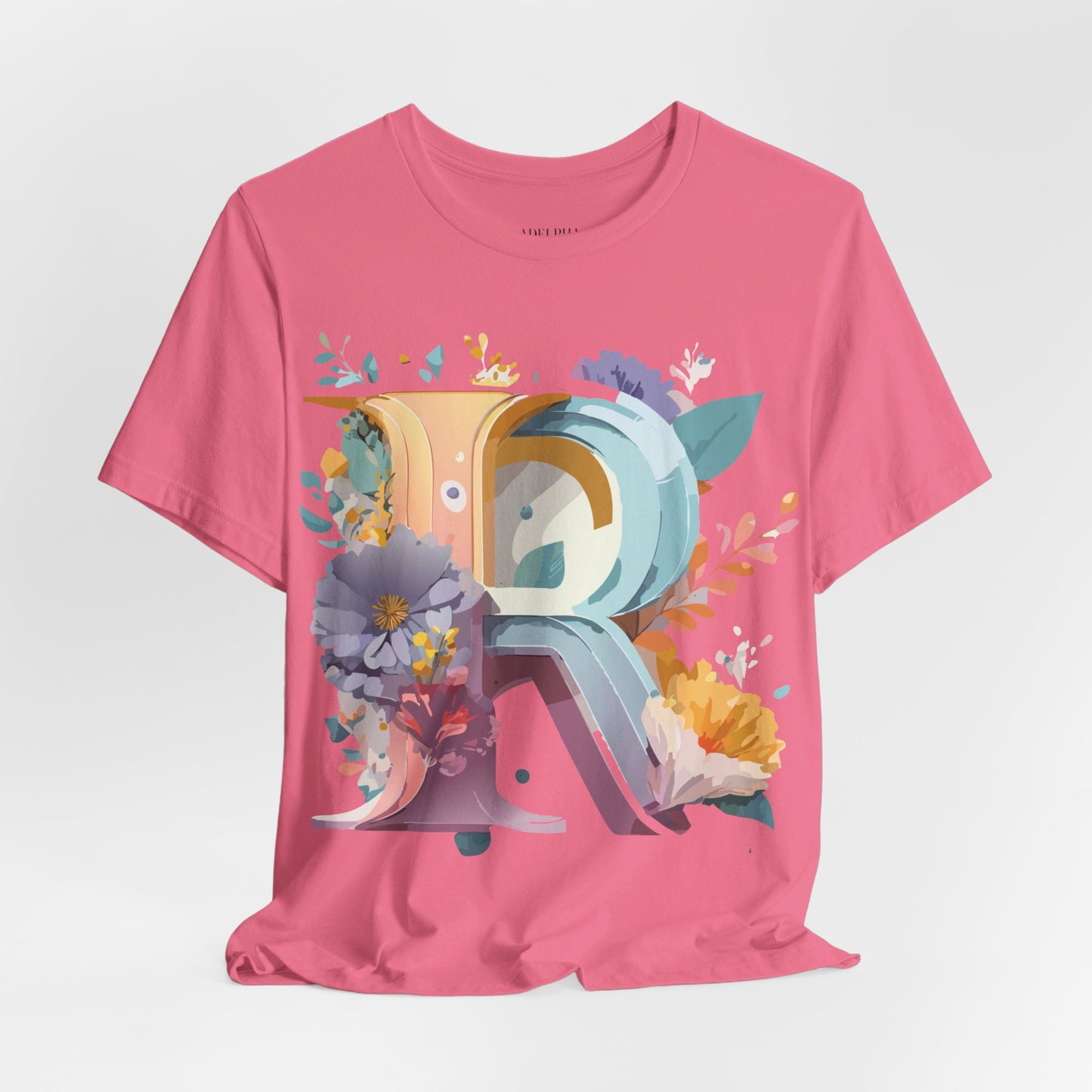 Natural Cotton Tee Shirt - Letters Collection - R Printify