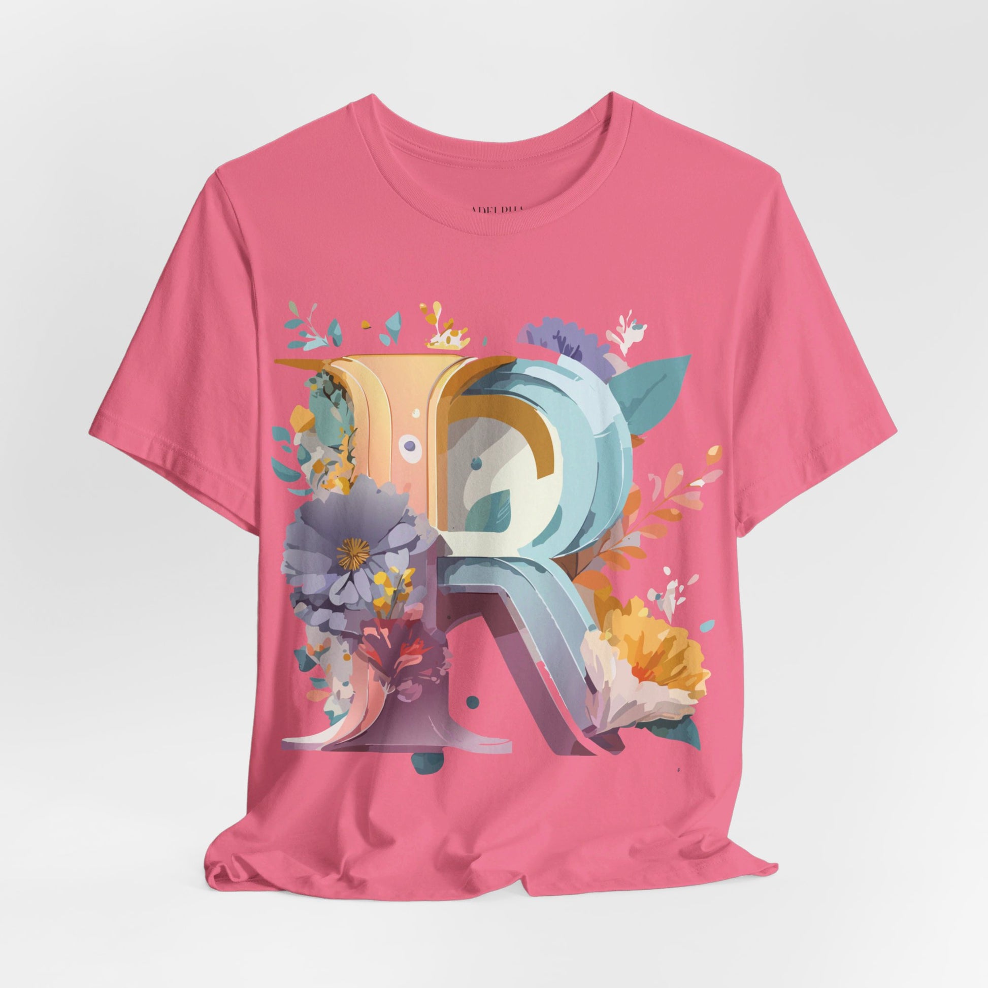Natural Cotton Tee Shirt - Letters Collection - R Printify