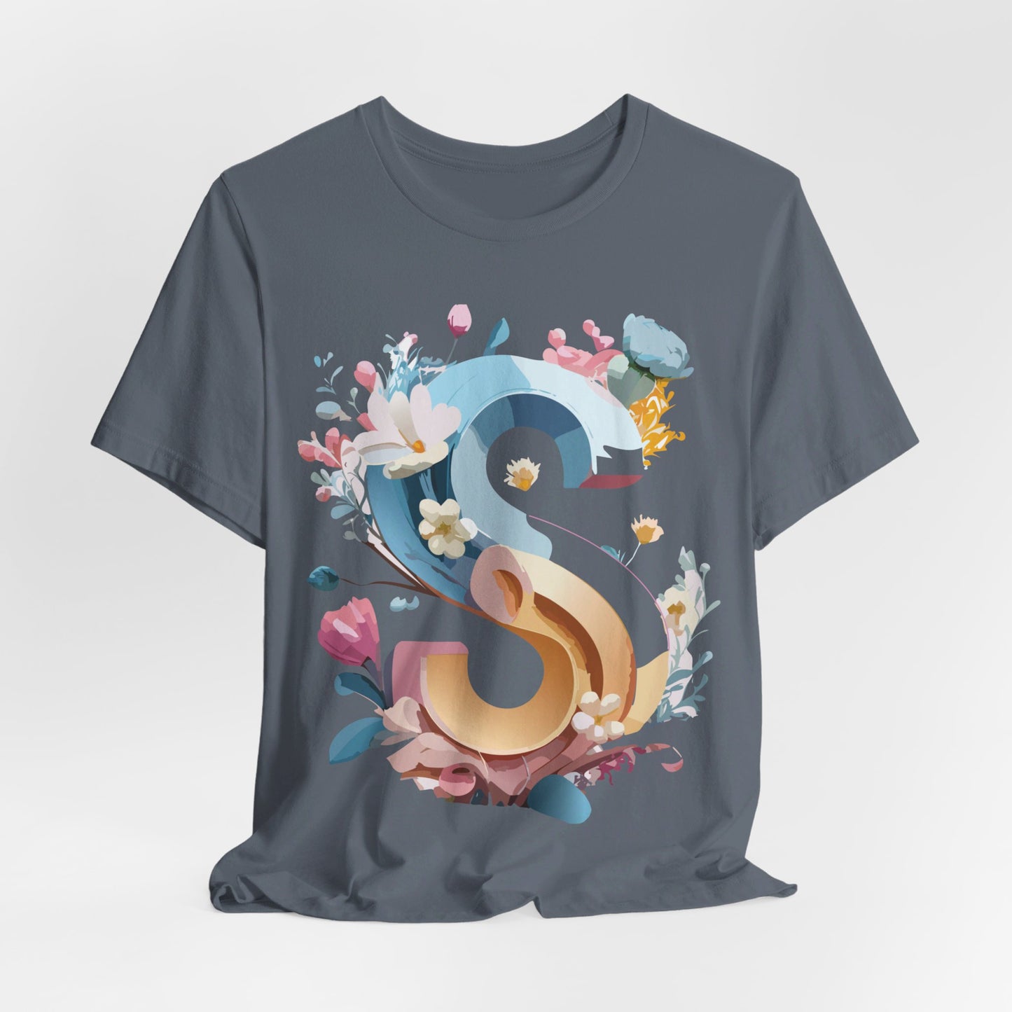 Natural Cotton Tee Shirt - Letters Collection - S Printify