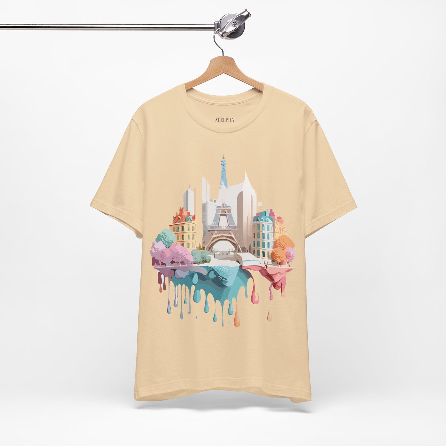 Natural Cotton Tee Shirt - Beautiful Places Collection - Paris Printify