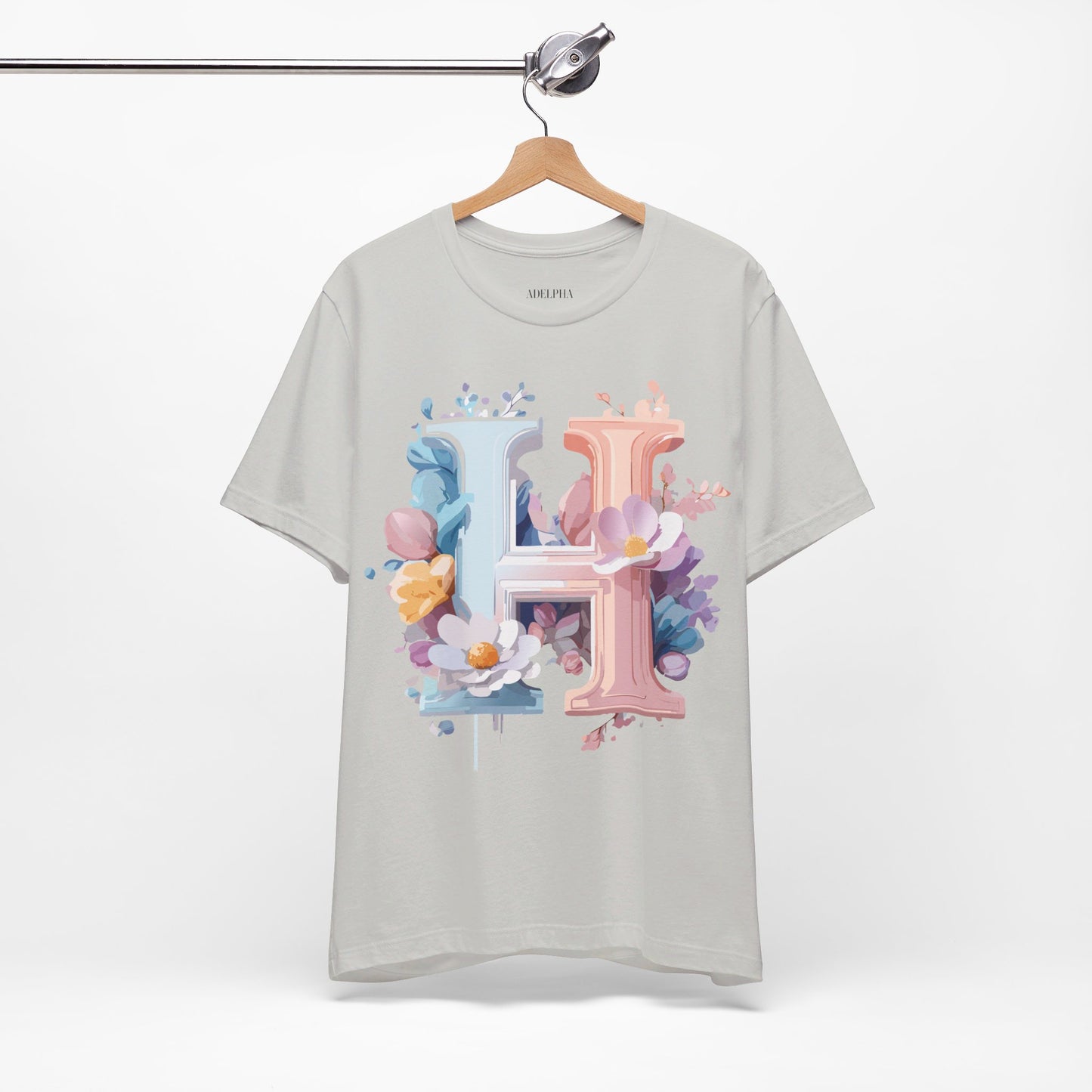 Natural Cotton Tee Shirt - Letters Collection - H Printify
