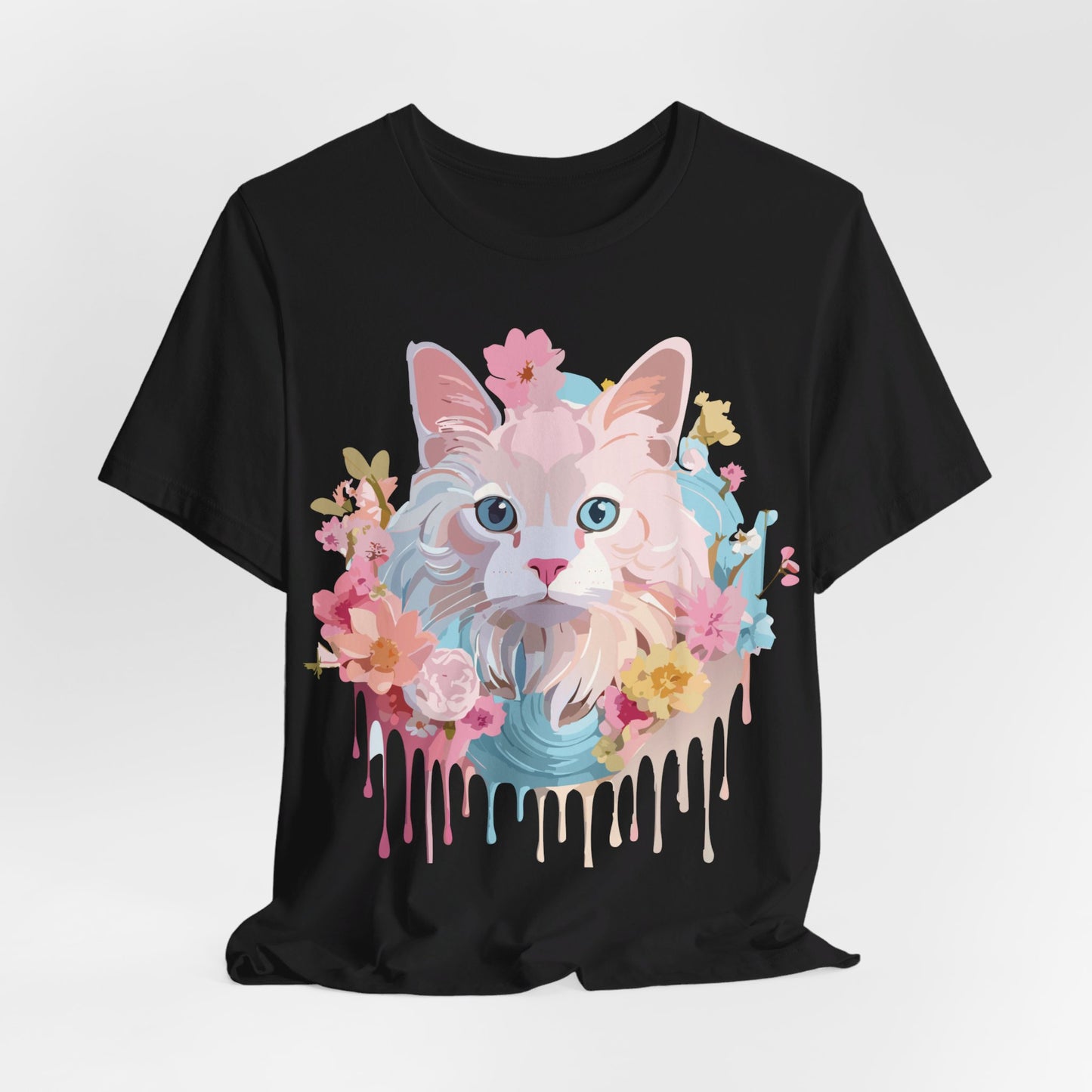 Natural Cotton Tee Shirt with Cat Printify