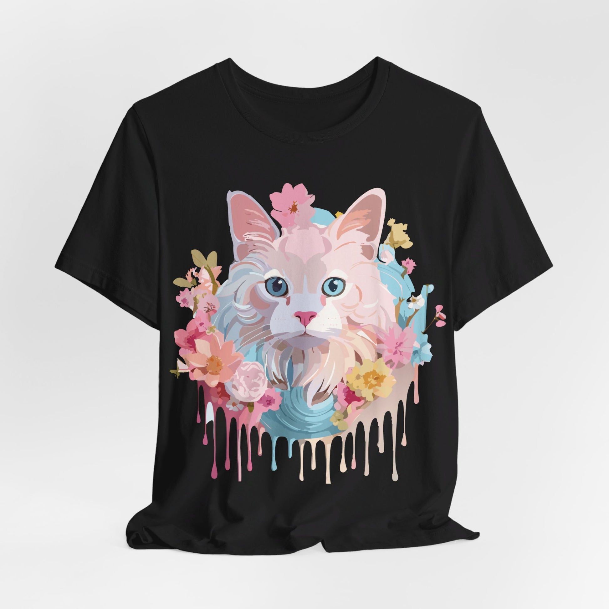 Natural Cotton Tee Shirt with Cat Printify