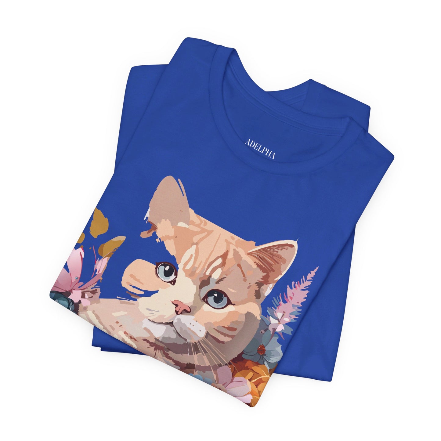 Natural Cotton Tee Shirt with Cat Printify