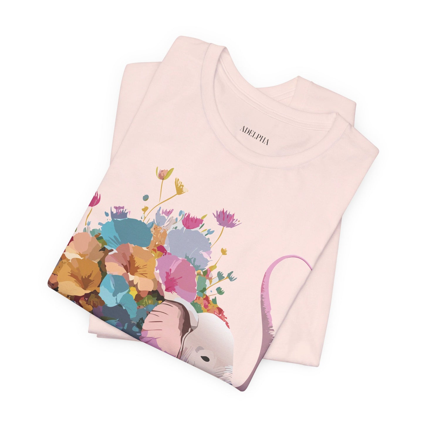 Natural Cotton Tee Shirt with Elephant Printify