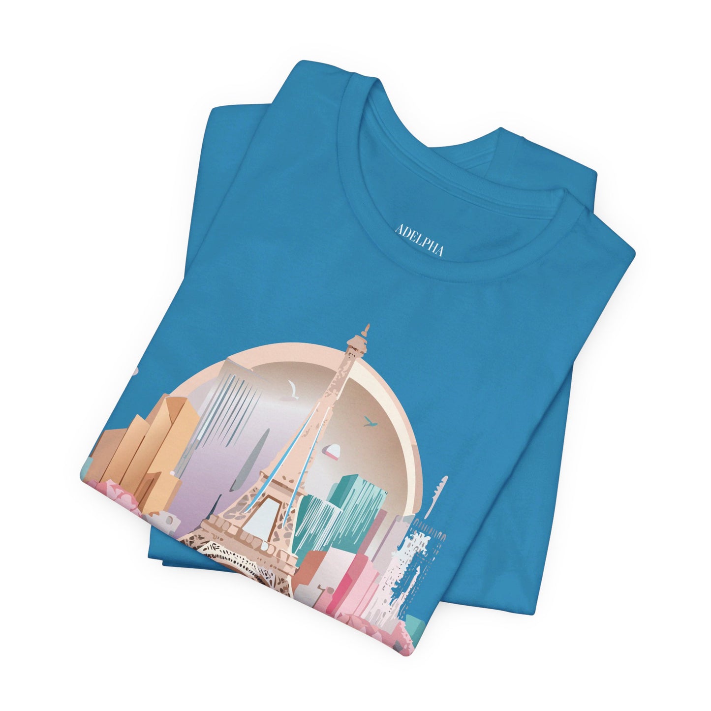 Natural Cotton Tee Shirt - Beautiful Places Collection - Paris Printify