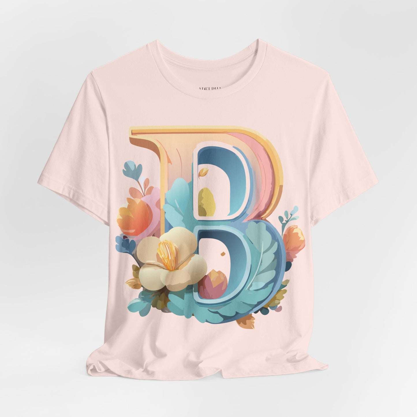 Natural Cotton Tee Shirt - Letters Collection - B Printify