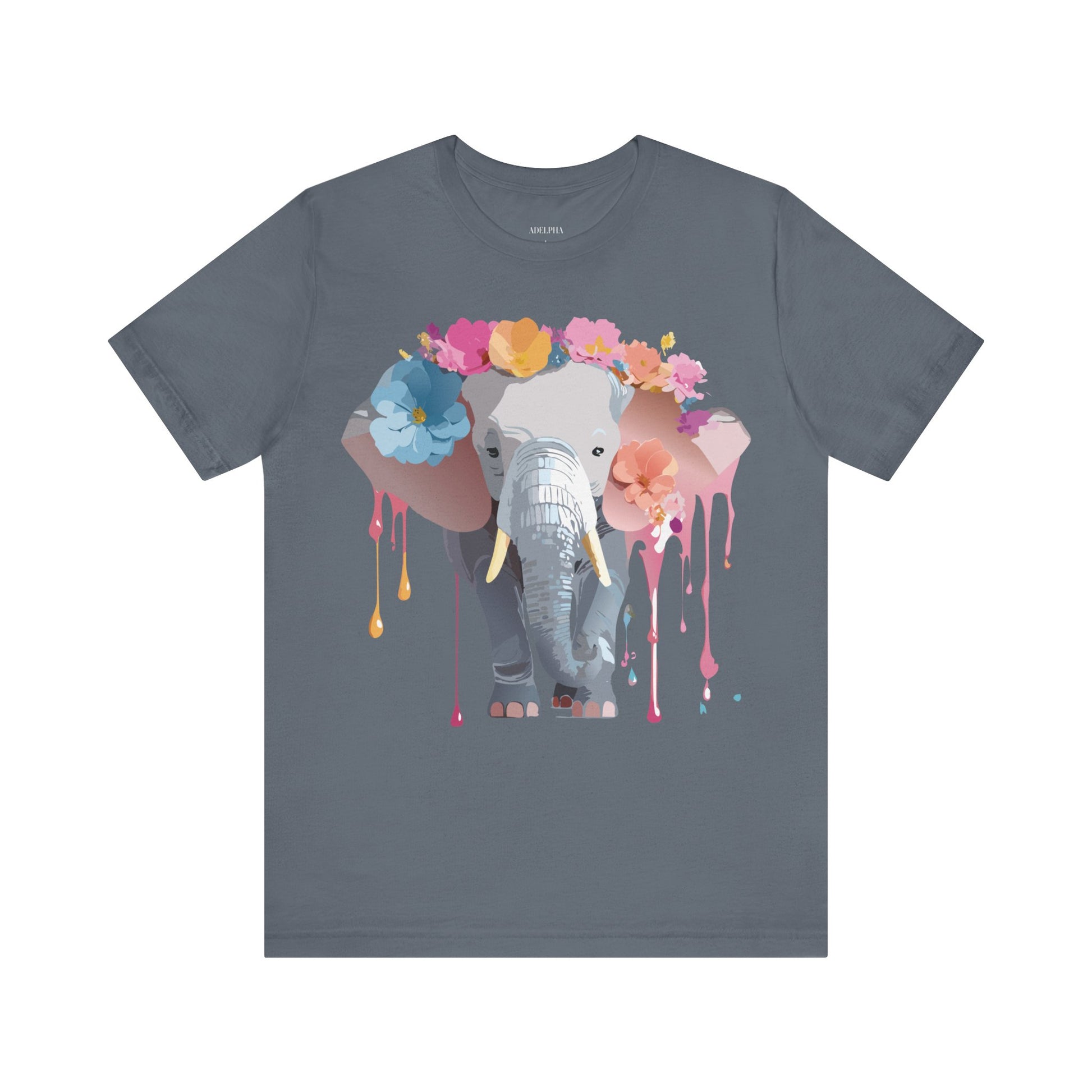 Natural Cotton Tee Shirt with Elephant Printify