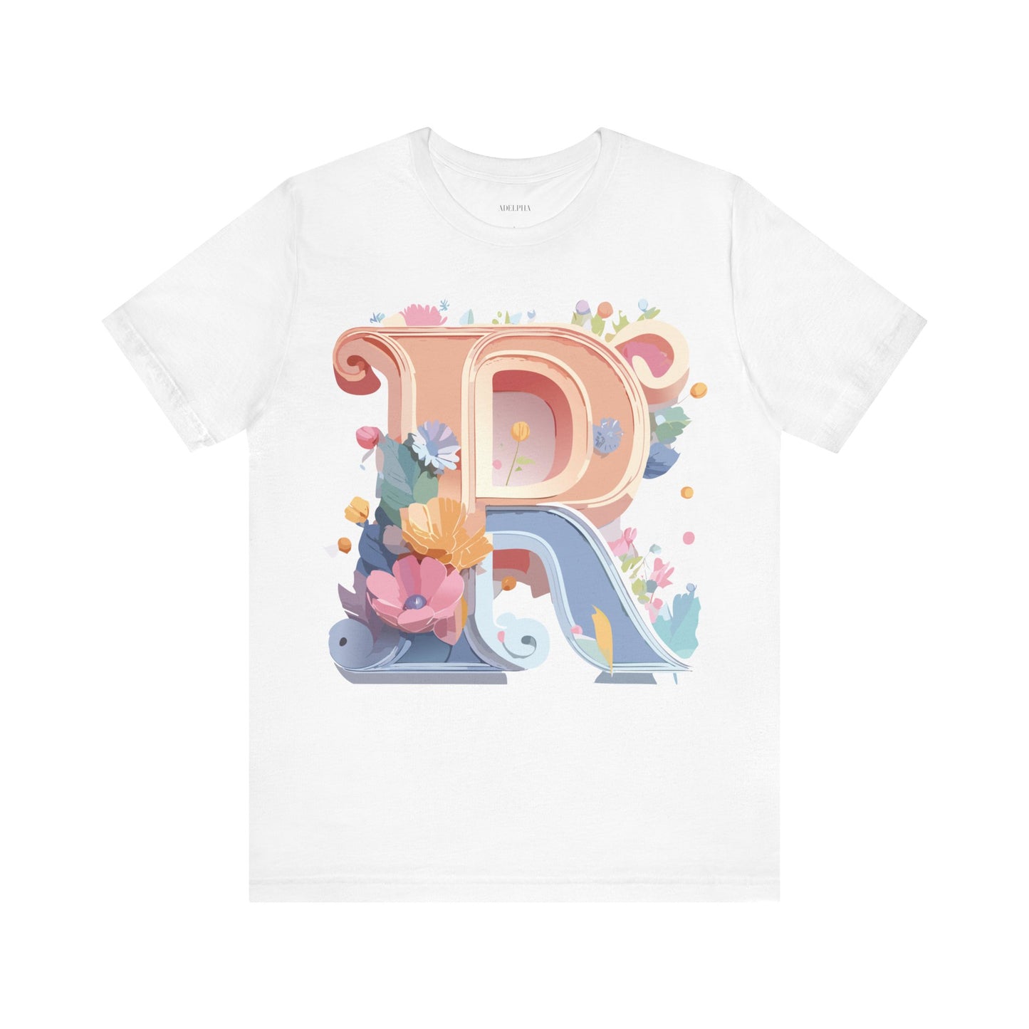 Natural Cotton Tee Shirt - Letters Collection - R Printify