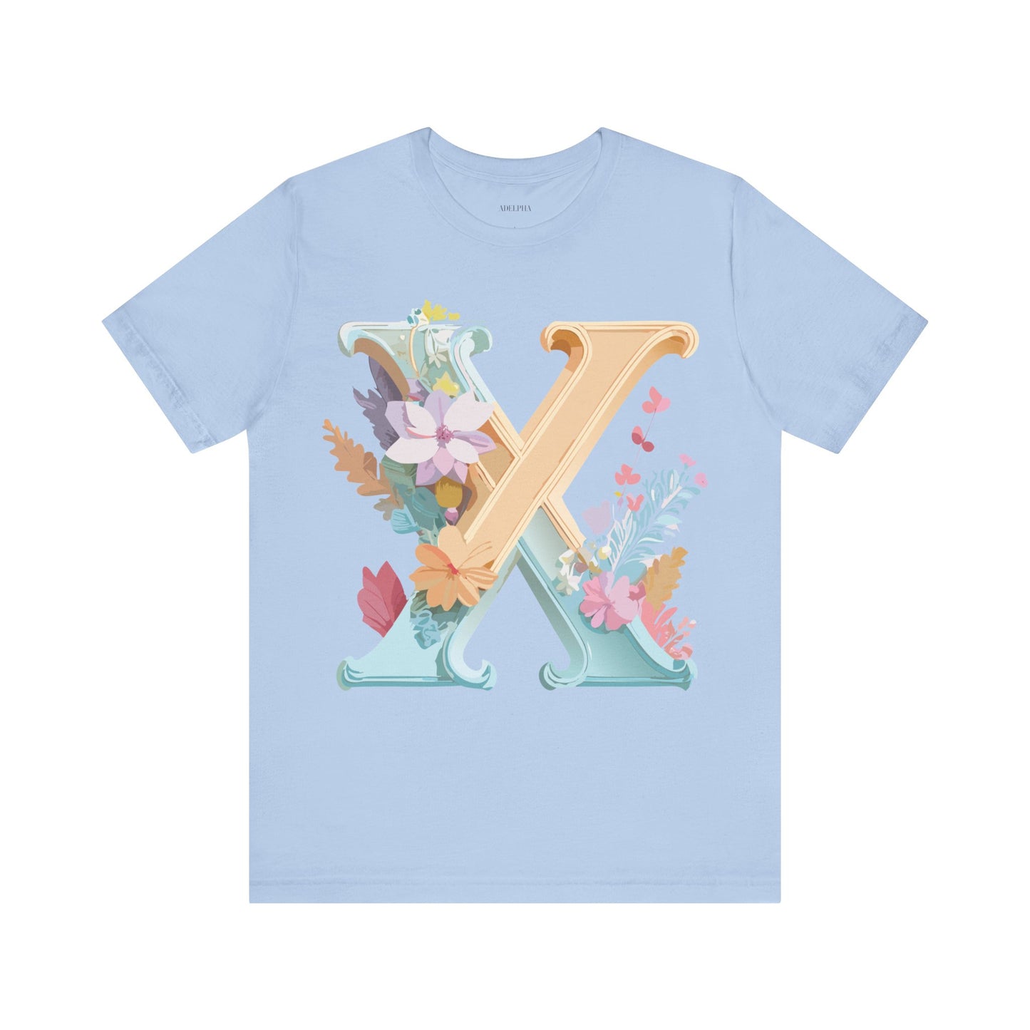 Natural Cotton Tee Shirt - Letters Collection - X Printify