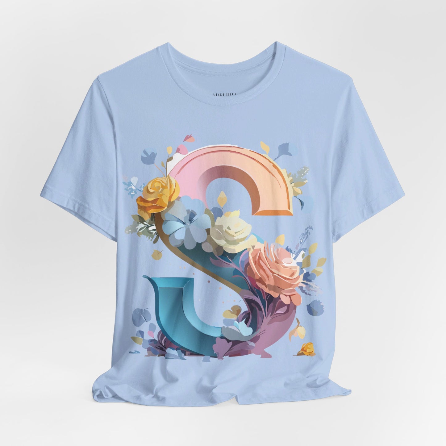 Natural Cotton Tee Shirt - Letters Collection - S Printify