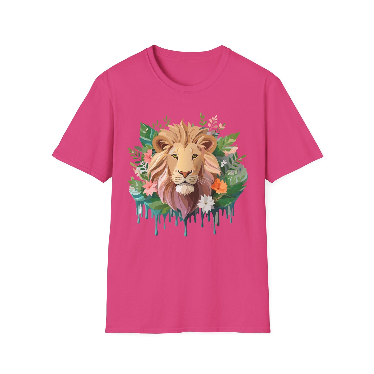 Lion Shirt, Shirt with Lion, Floral Lion Tee, Shirt with Animals