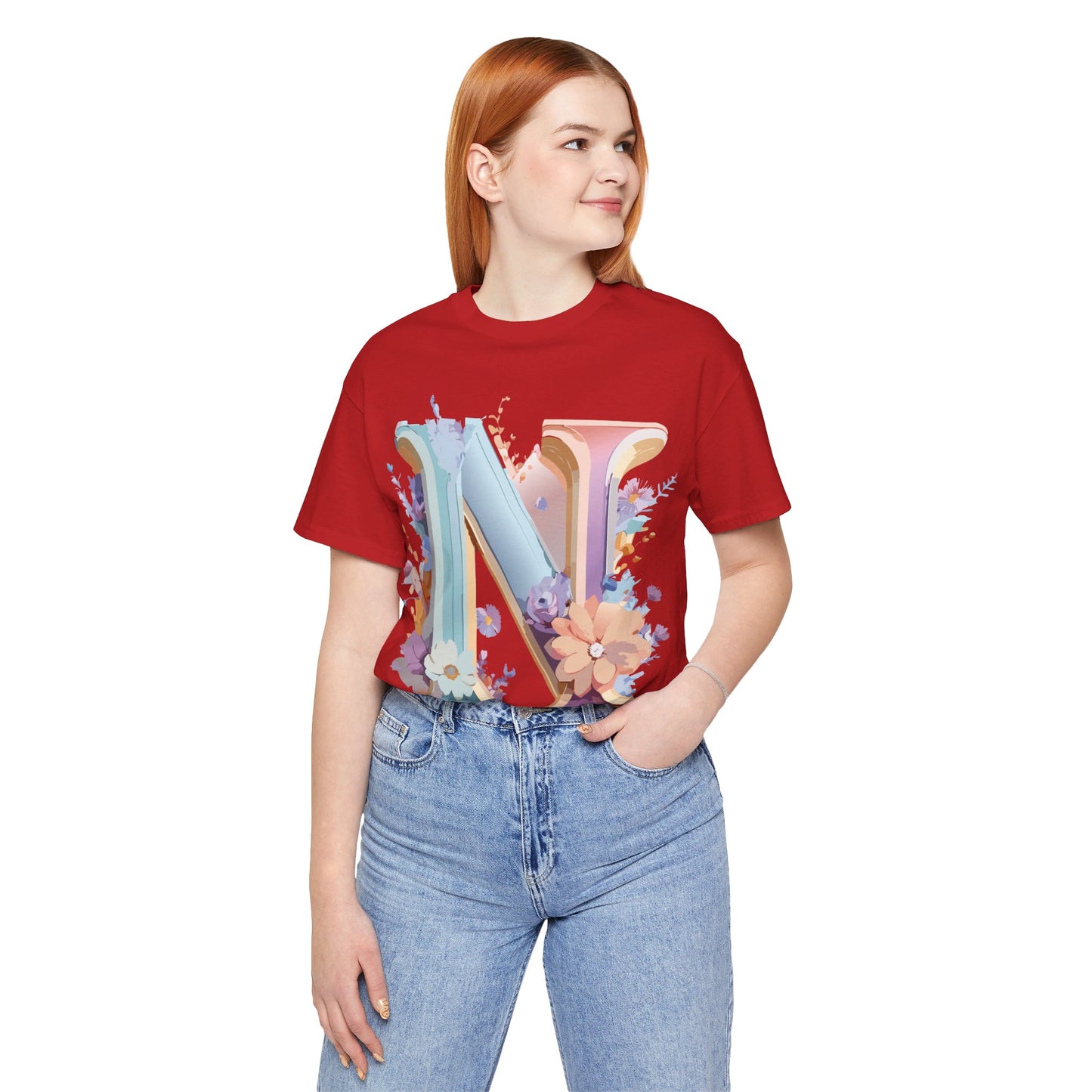 Natural Cotton Tee Shirt - Letters Collection - N Printify