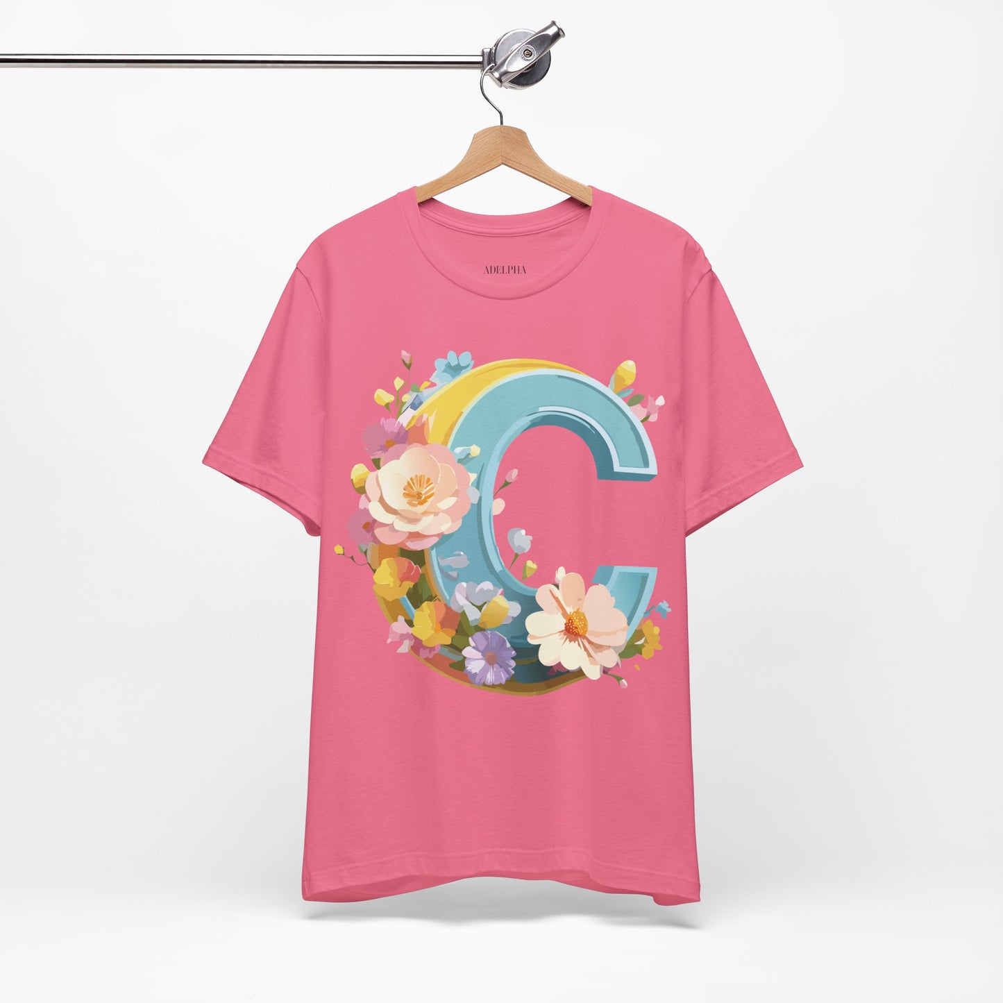 Natural Cotton Tee Shirt - Letters Collection - C Printify