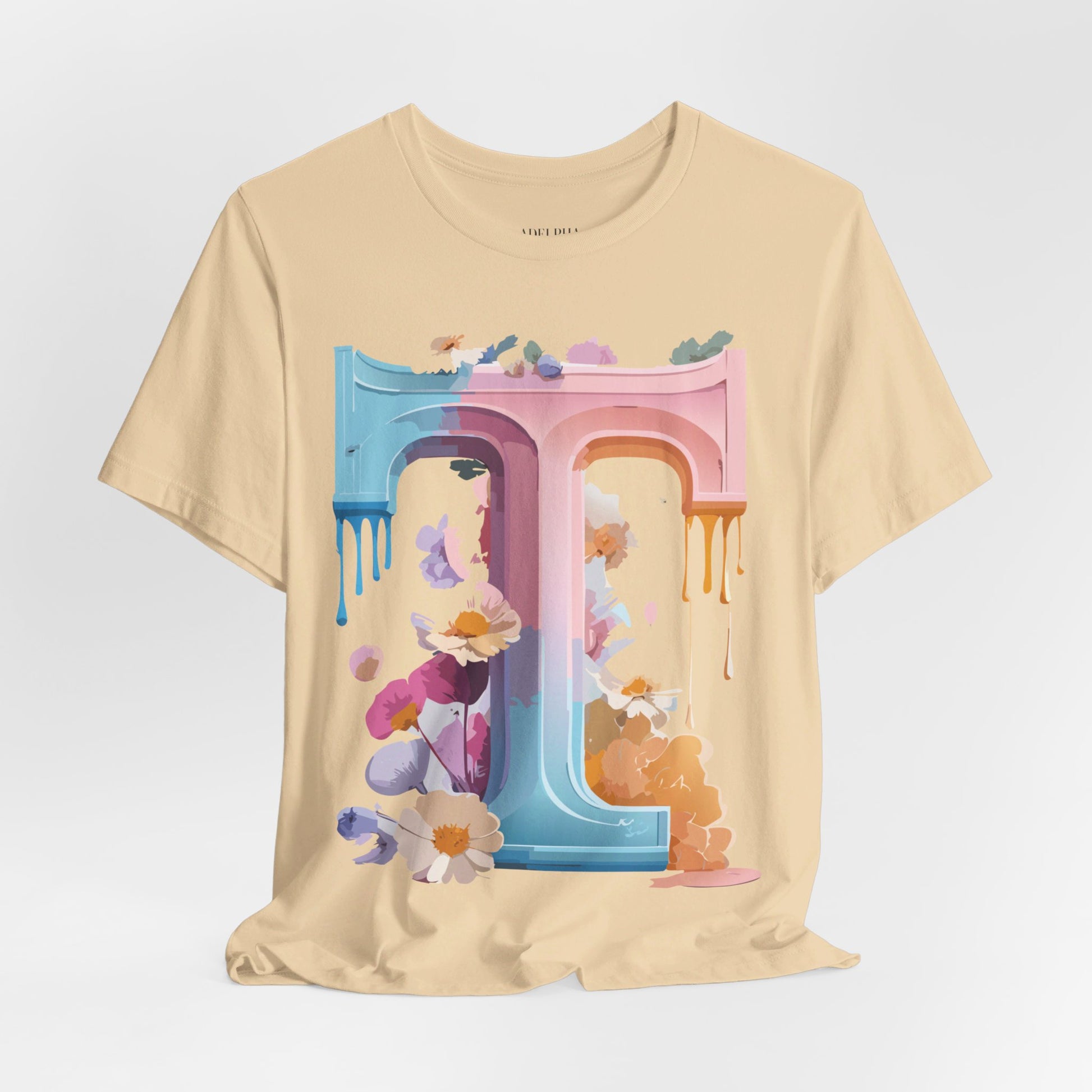 Natural Cotton Tee Shirt - Letters Collection - T Printify
