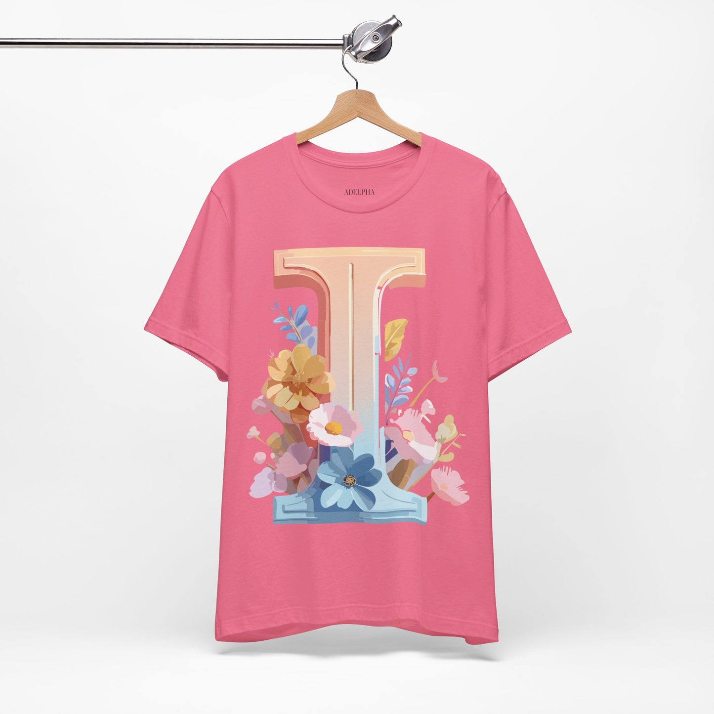 Natural Cotton Tee Shirt - Letters Collection - I Printify