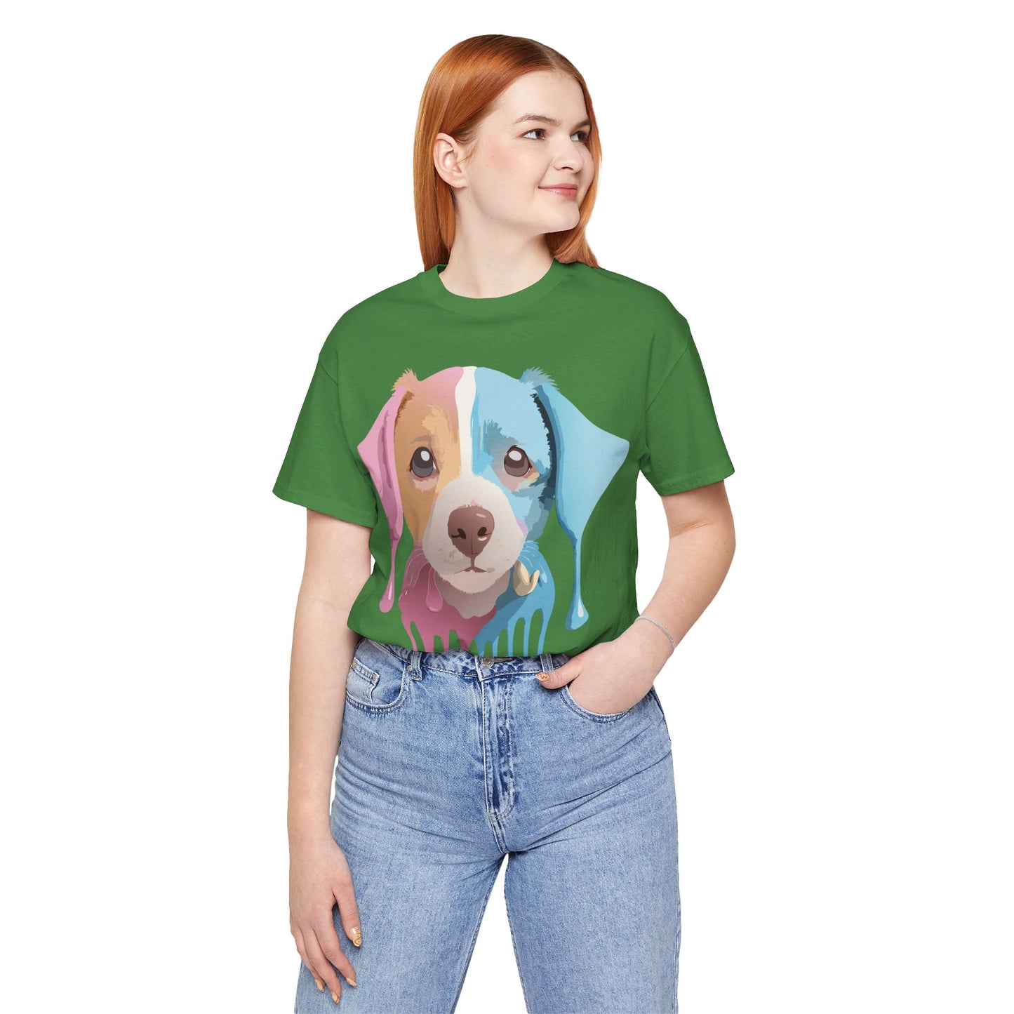 Natural Cotton Tee Shirt with Dog Printify