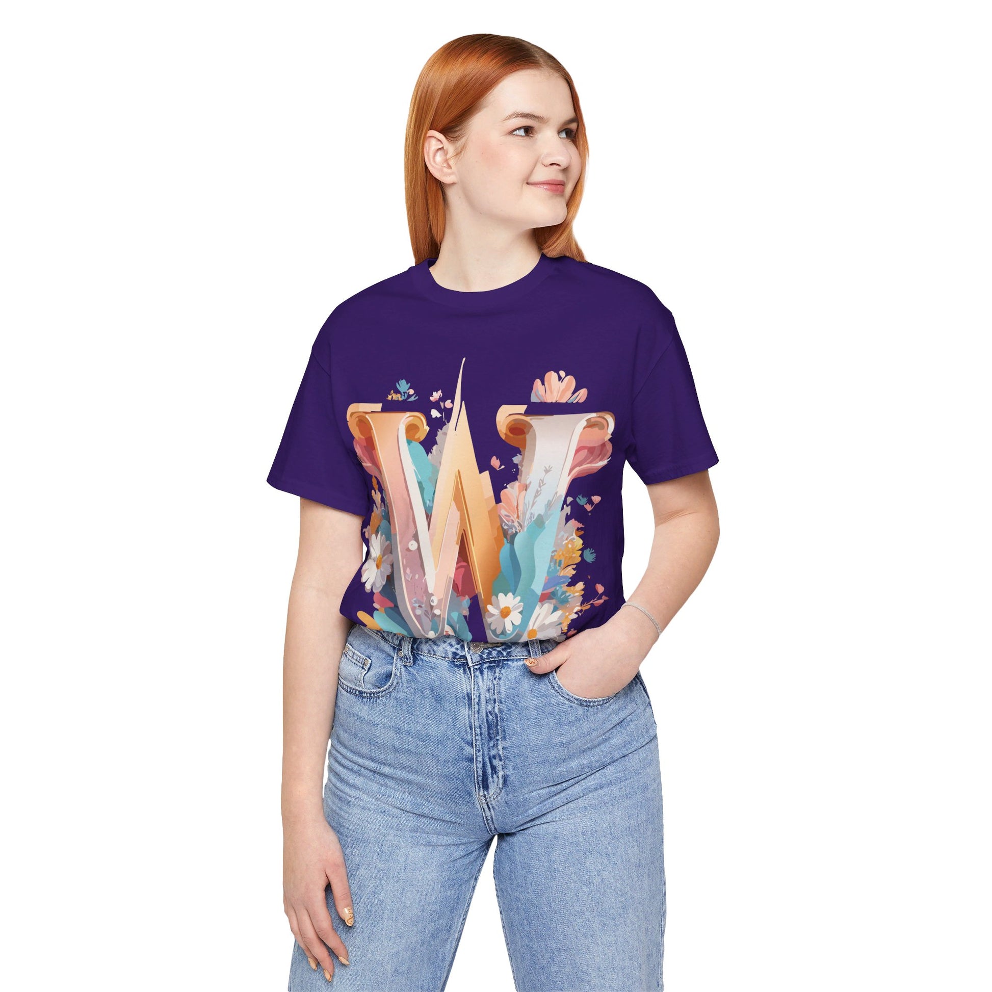 Natural Cotton Tee Shirt - Letters Collection - W Printify