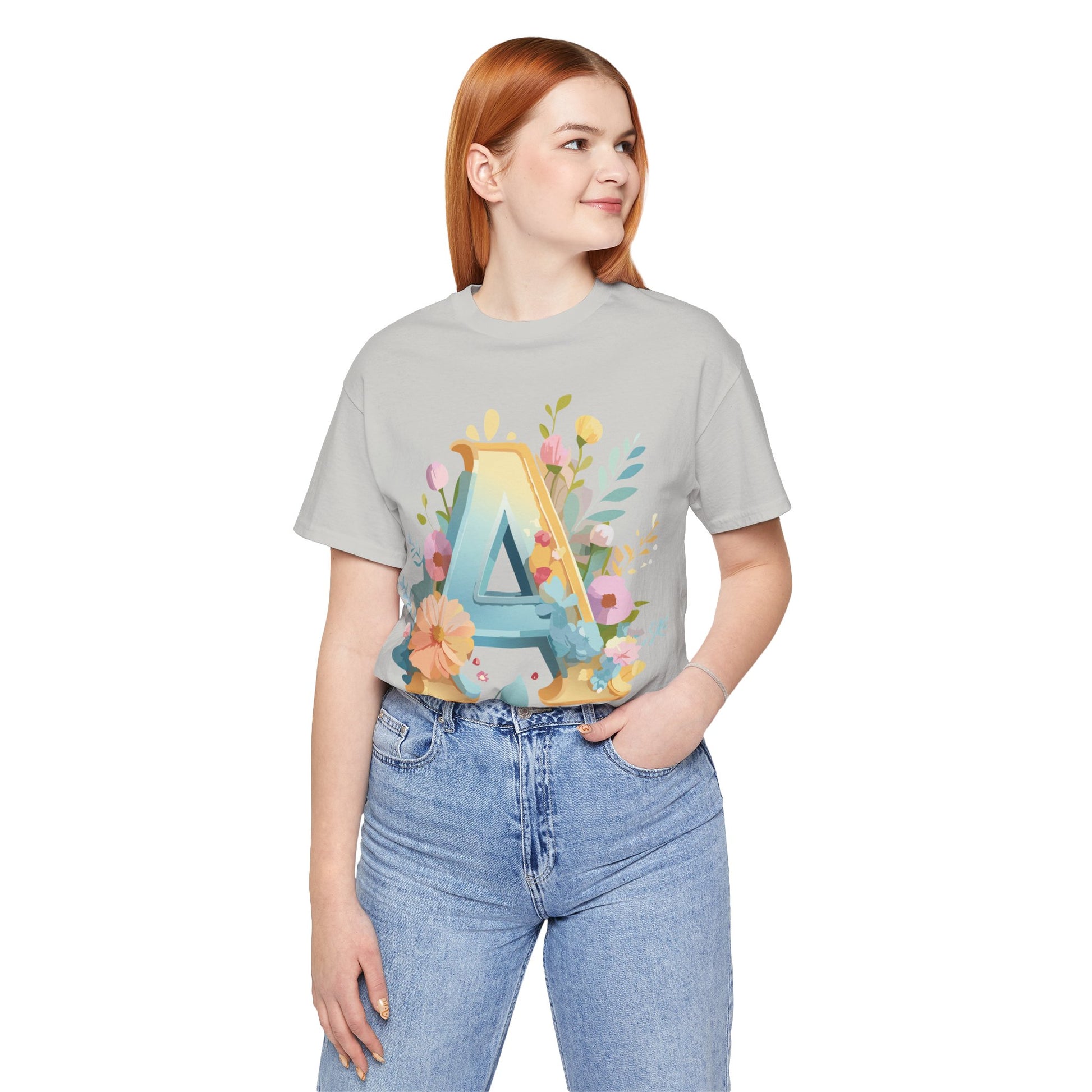Natural Cotton Tee Shirt - Letters Collection - A Printify