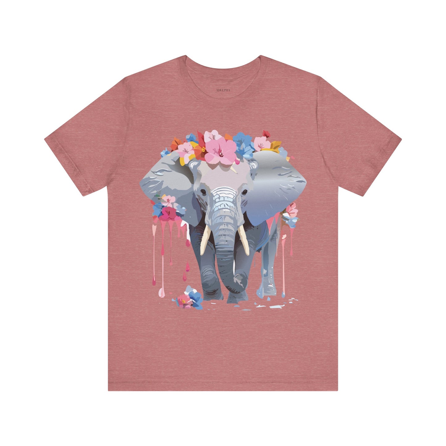 Natural Cotton Tee Shirt with Elephant Printify