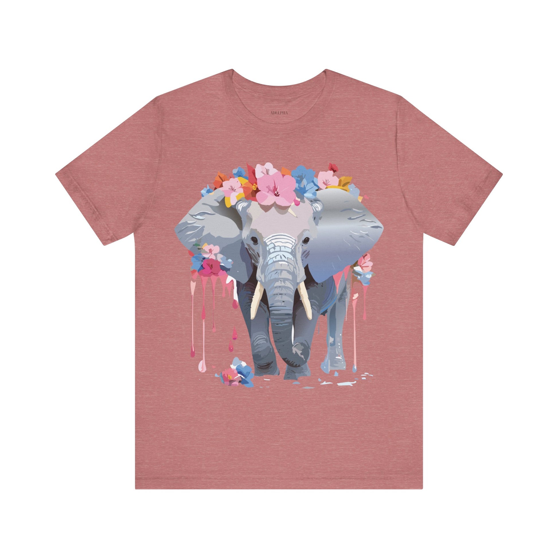 Natural Cotton Tee Shirt with Elephant Printify